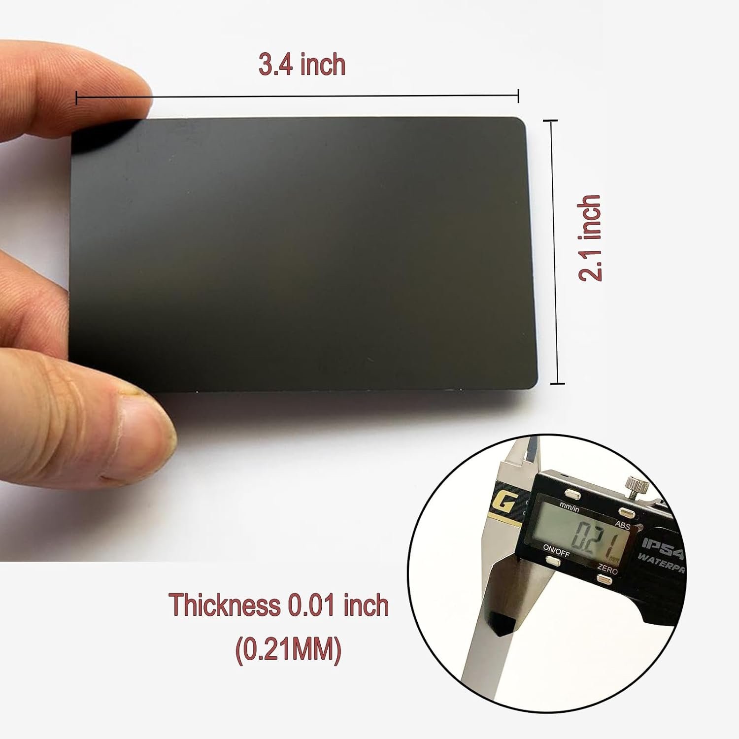 Premium Matte Black Metal Business Cards 50 Pcs for Customization & Engraving