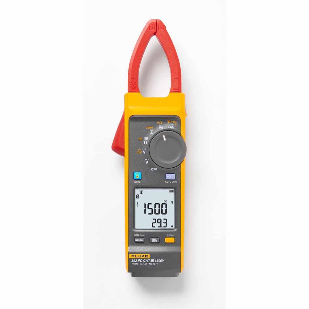 Fluke 393 FC CAT III 1500V True-RMS Solar Clamp Meter w iFlex