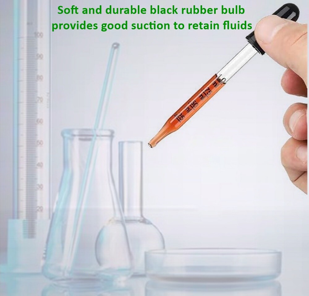Glass Stirring Rods+Graduated Droppers for Lab,Kitchen,Science Education 4/Pack