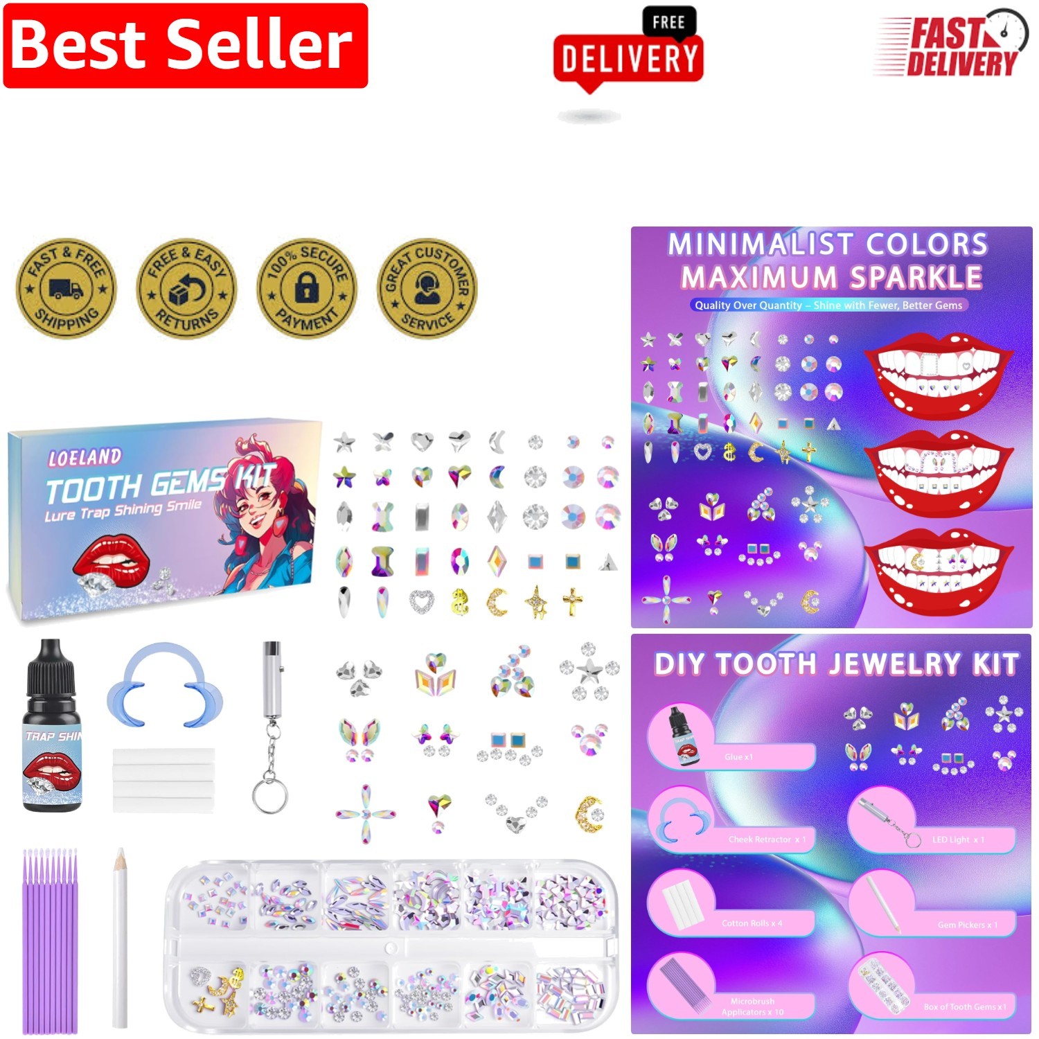 Ultimate DIY Tooth Gem Kit – 247 Crystal Gems for Stunning Smile Transformations