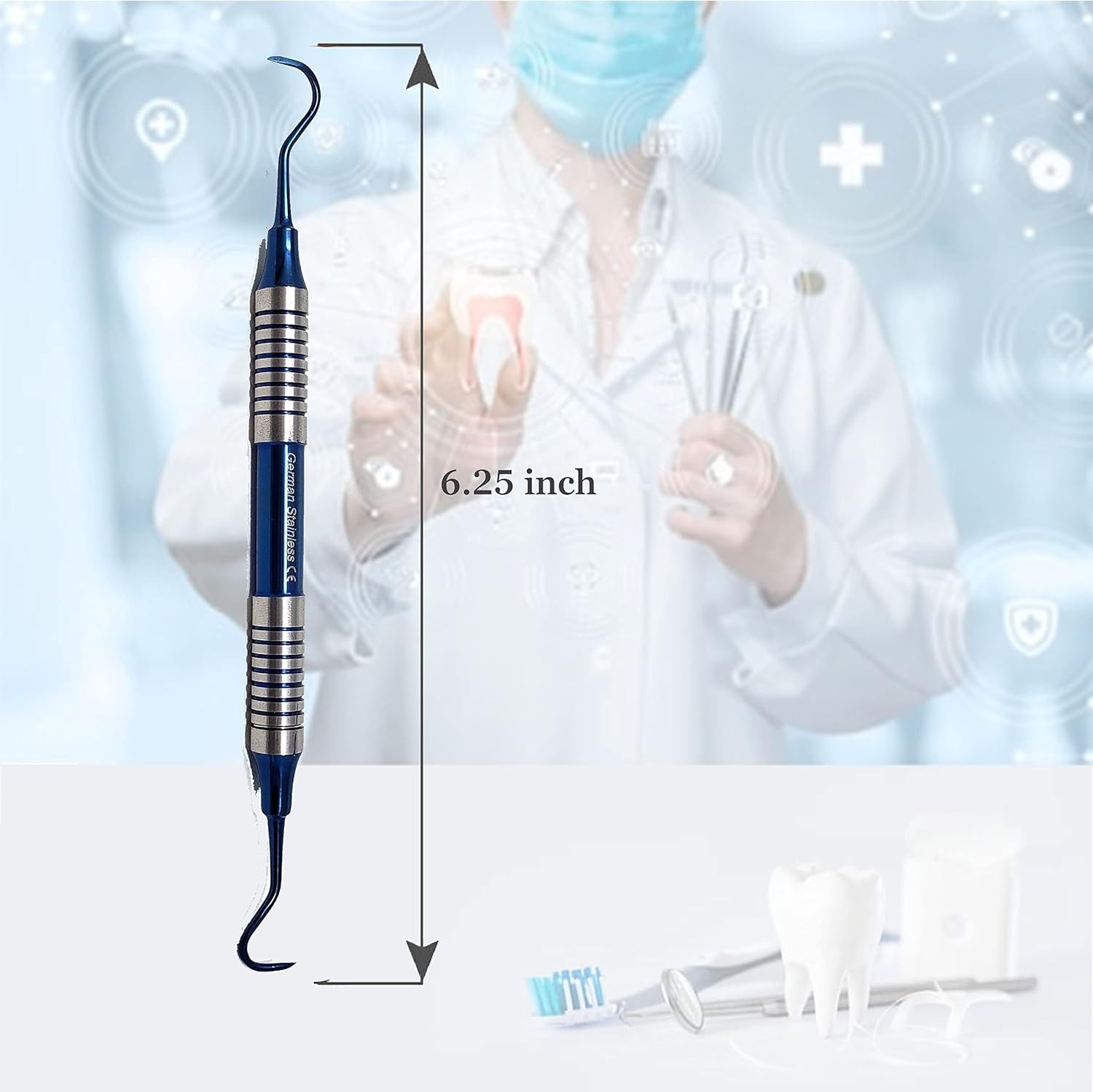 Periodontal Blue Sickle Scaler H6-H7 Anterior Double Ended Dental Instruments