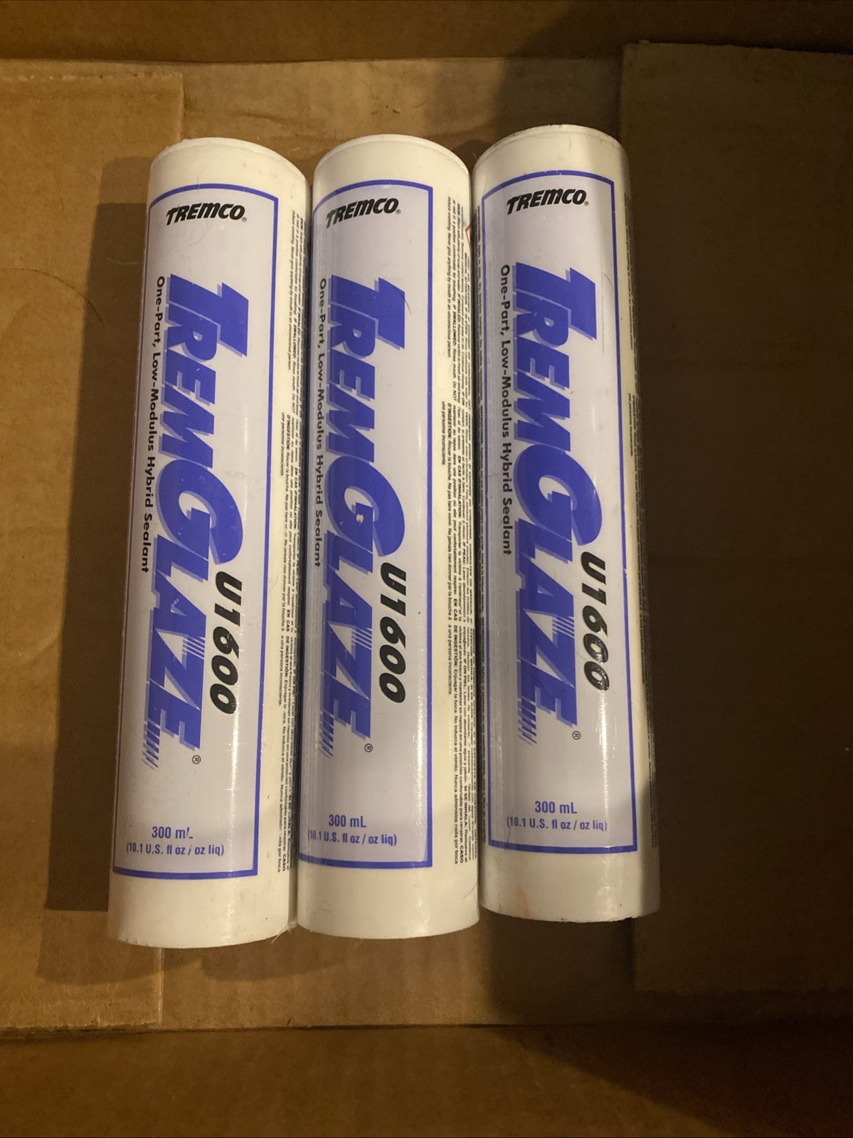 3 Pack Tremco TremGlaze U1600 Low Modulus Hybrid Sealant Cartridge WHITE Caulk