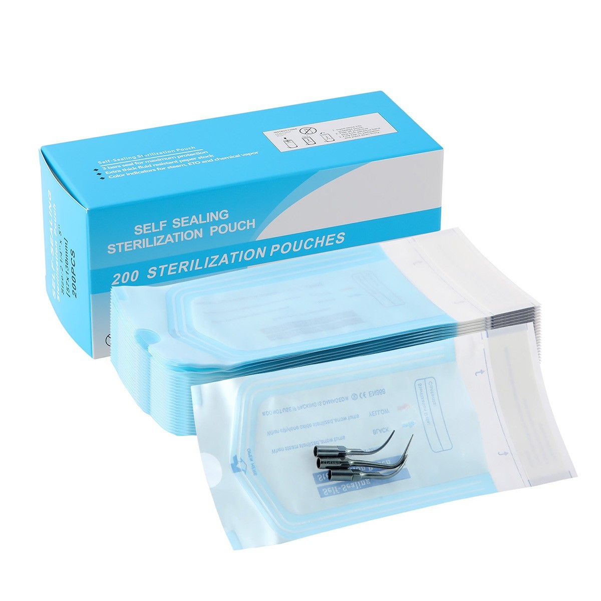 Medical Dental Self Sterilization Pouches Autoclave Sterilizer Bags Tattoo Nail