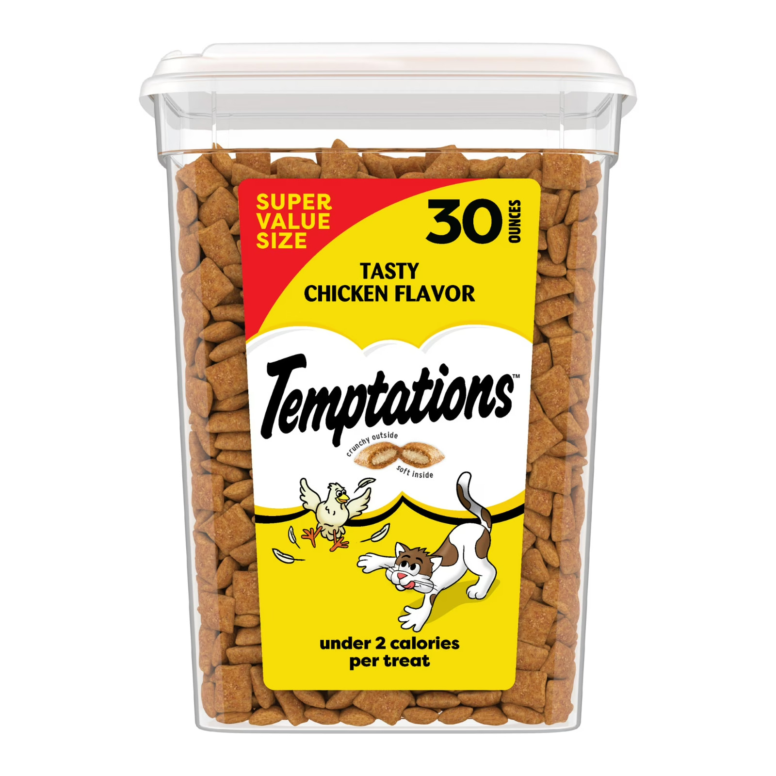 3 Tub TEMPTATIONS Classic Crunchy and Soft Cat Treats Tasty Chicken Flavor 30 oz