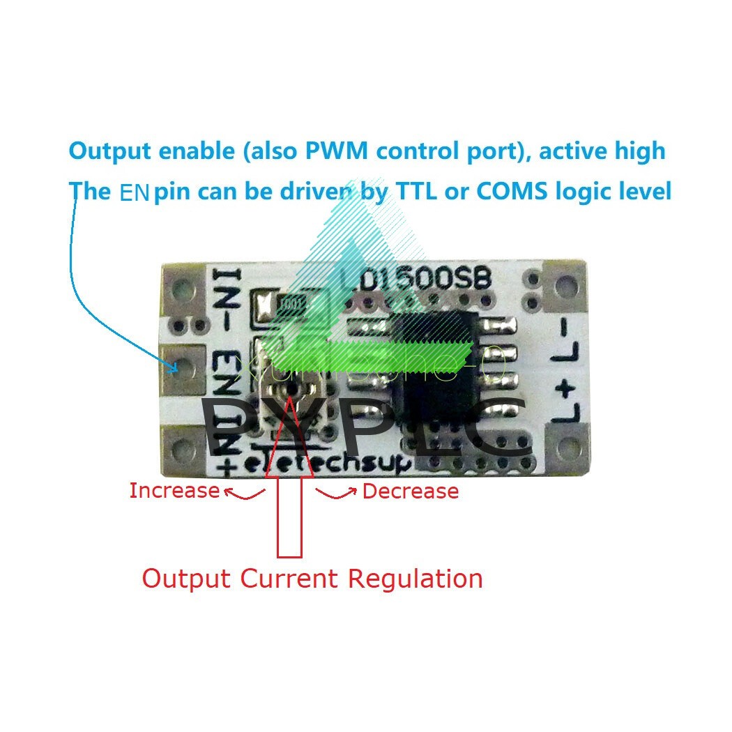 DC 3-6V 28-1500mA Adjustable Output Current LED Driver Module PWM Controller