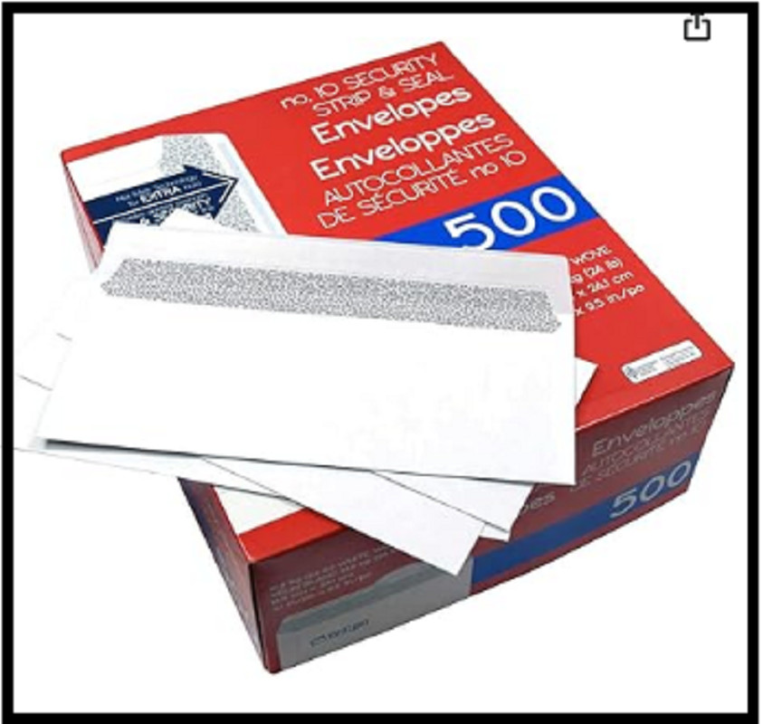 Security Letter White Business Envelopes Self Stick Bulk 500 Peel Seal Tinted