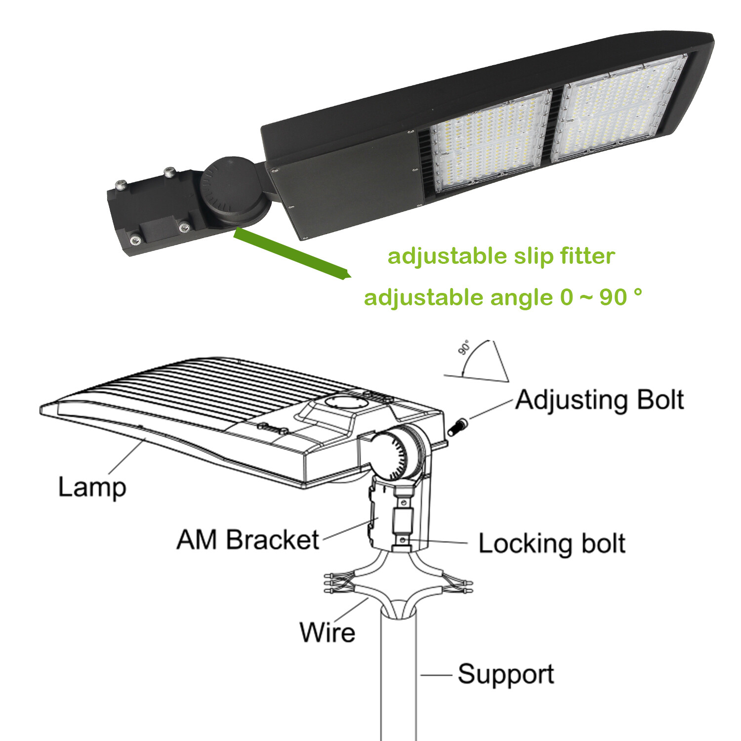200W LED Shoebox Parking Lot Pole Area Lights Replace 600W MH/HPS 5000K 27000LM