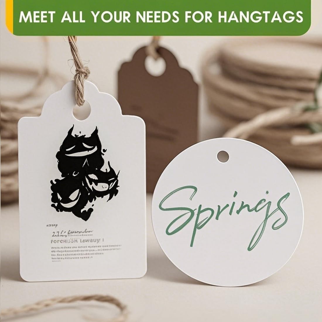 PH PERKHOMY 180 Pcs Gift Tags with String Attached Kraft Paper Blank for Price