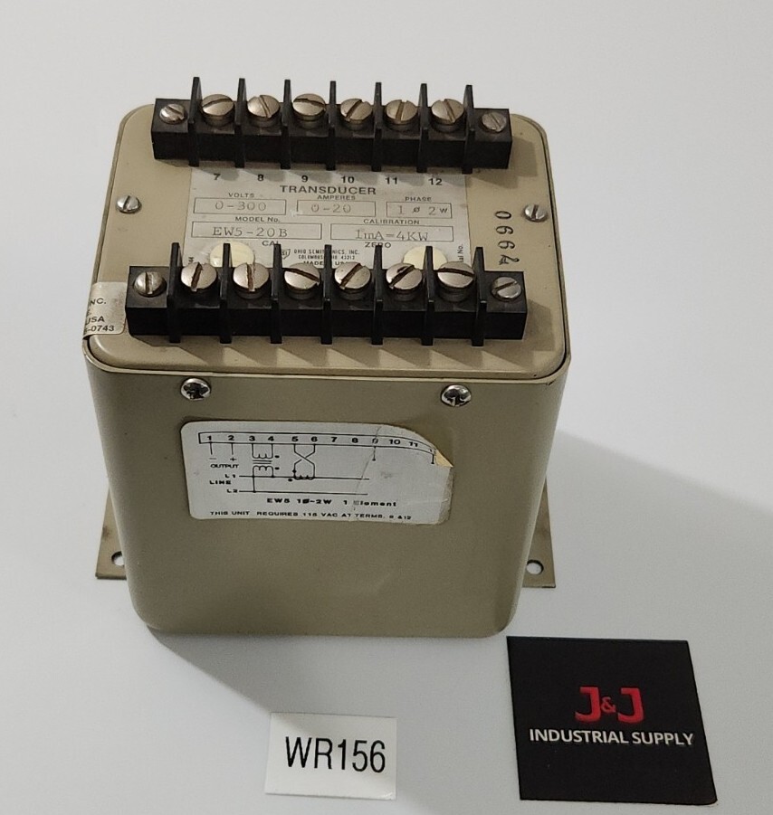 *PREOWNED* Ohio Semitronics EW5-20B Transducer 0-300V 0-20A 1mA=4KW + Warranty!