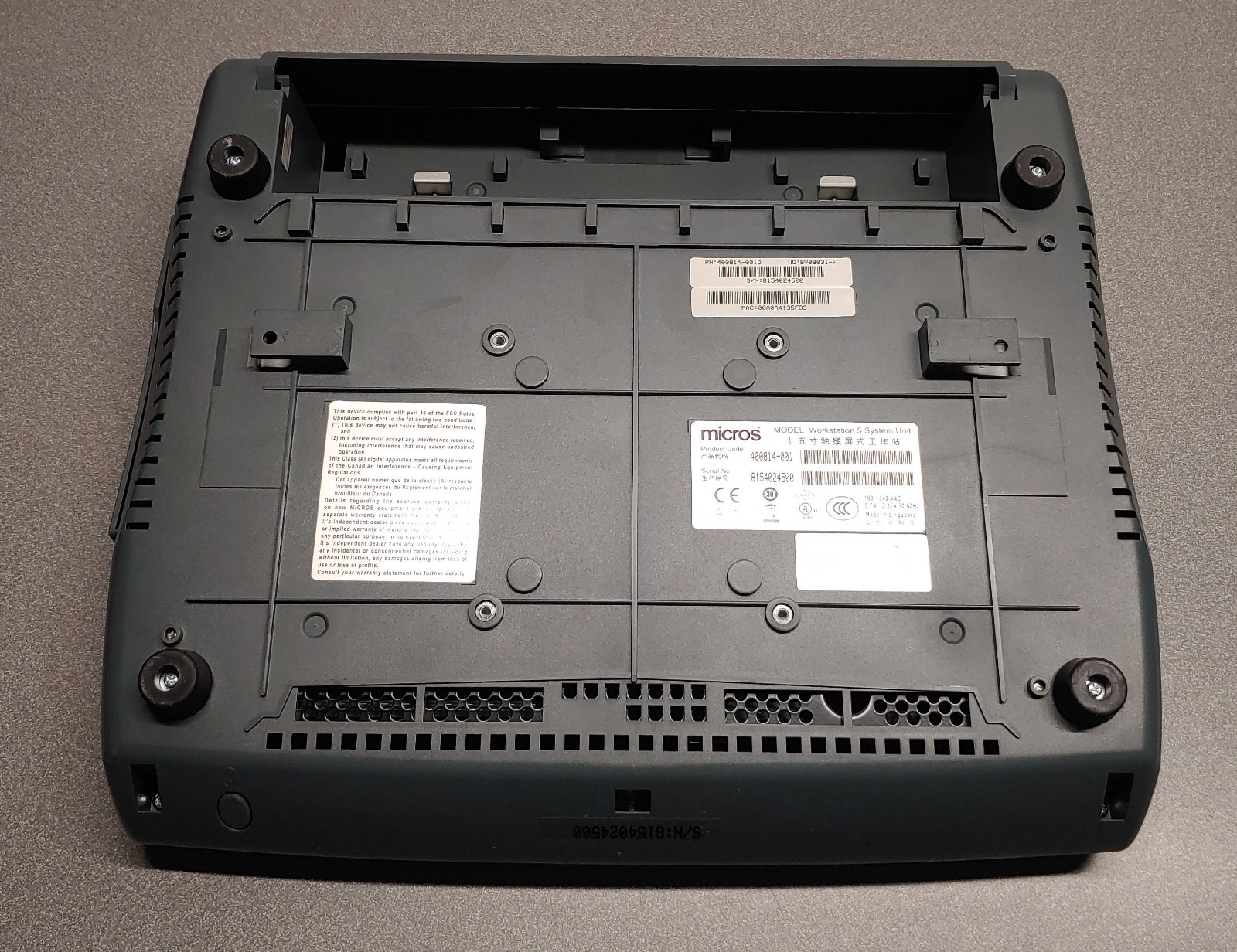 Micros Workstation 5 System Unit Touch Screen POS Terminal