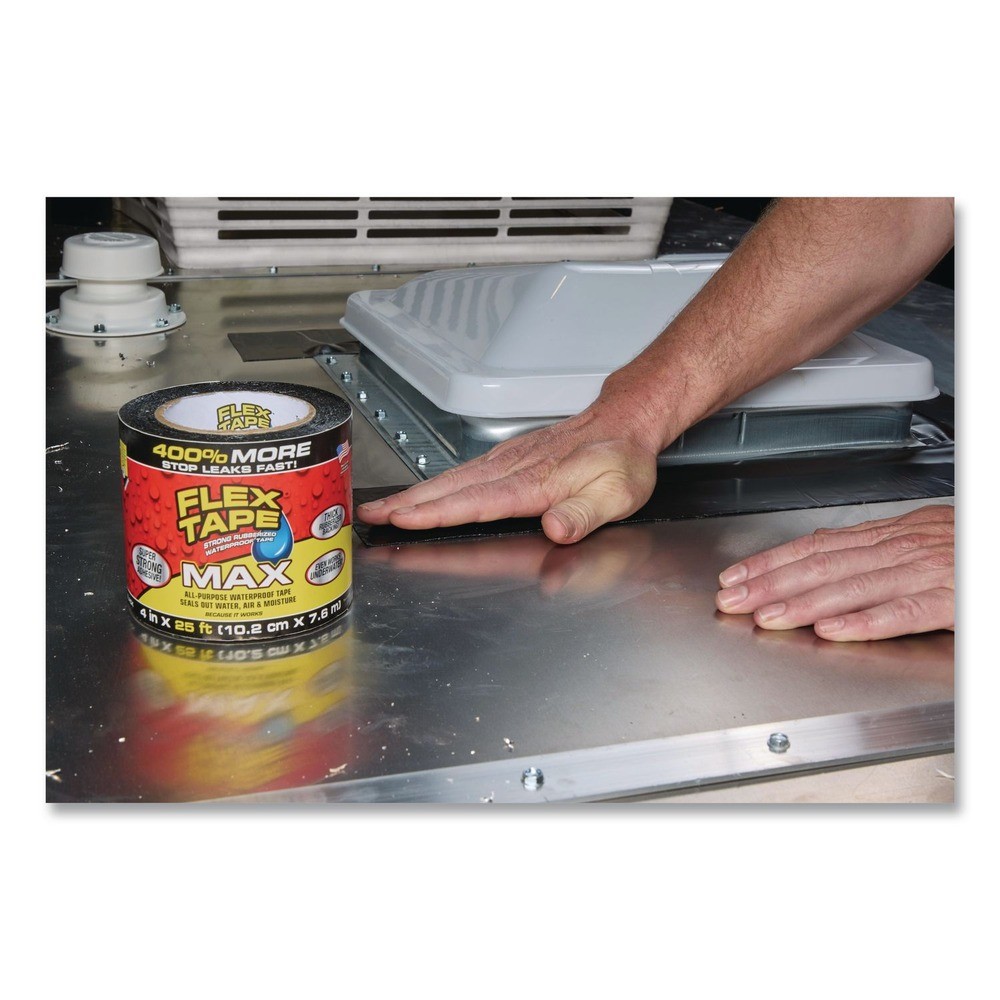 Flex Seal Products TFSMAXBLK04 4″x25′ Rubberized Waterproof Tape – Blk 3/CT New