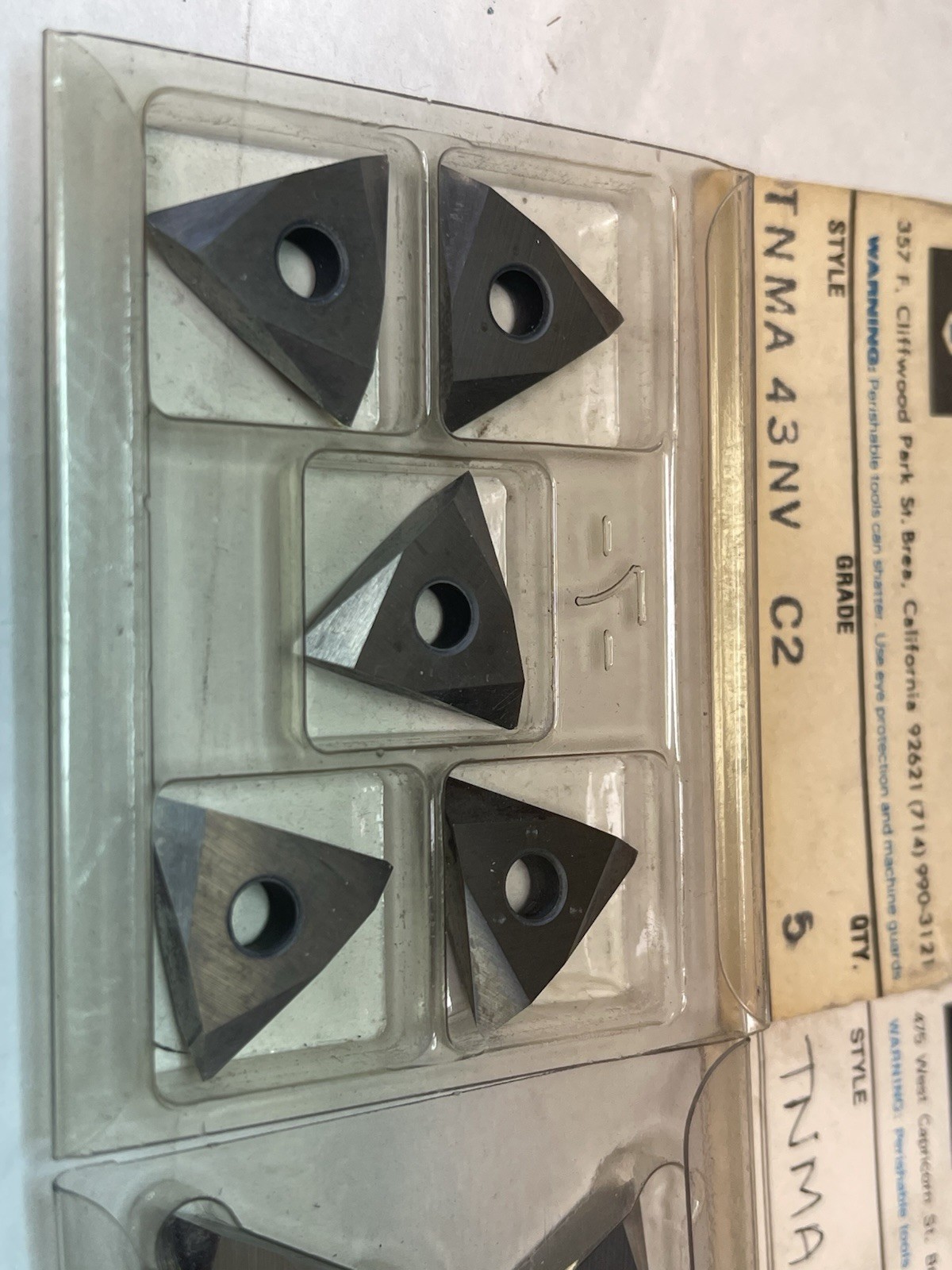 Rudell TNMA-43 NV C-2 Carbide On-Edge Threading Inserts Qty.10 (26MY197)