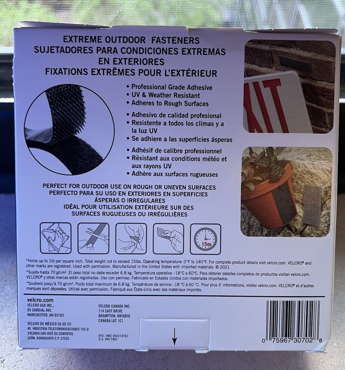 New in Box VELCRO Brand Extreme Outdoor Mounting Tape 20 ft X 1 in