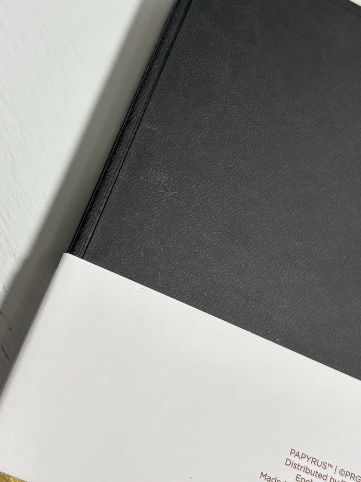 PAPYRUS Black Ruled Gilded Notebook Journal 240 Ivory Lined Pages with Bookmark