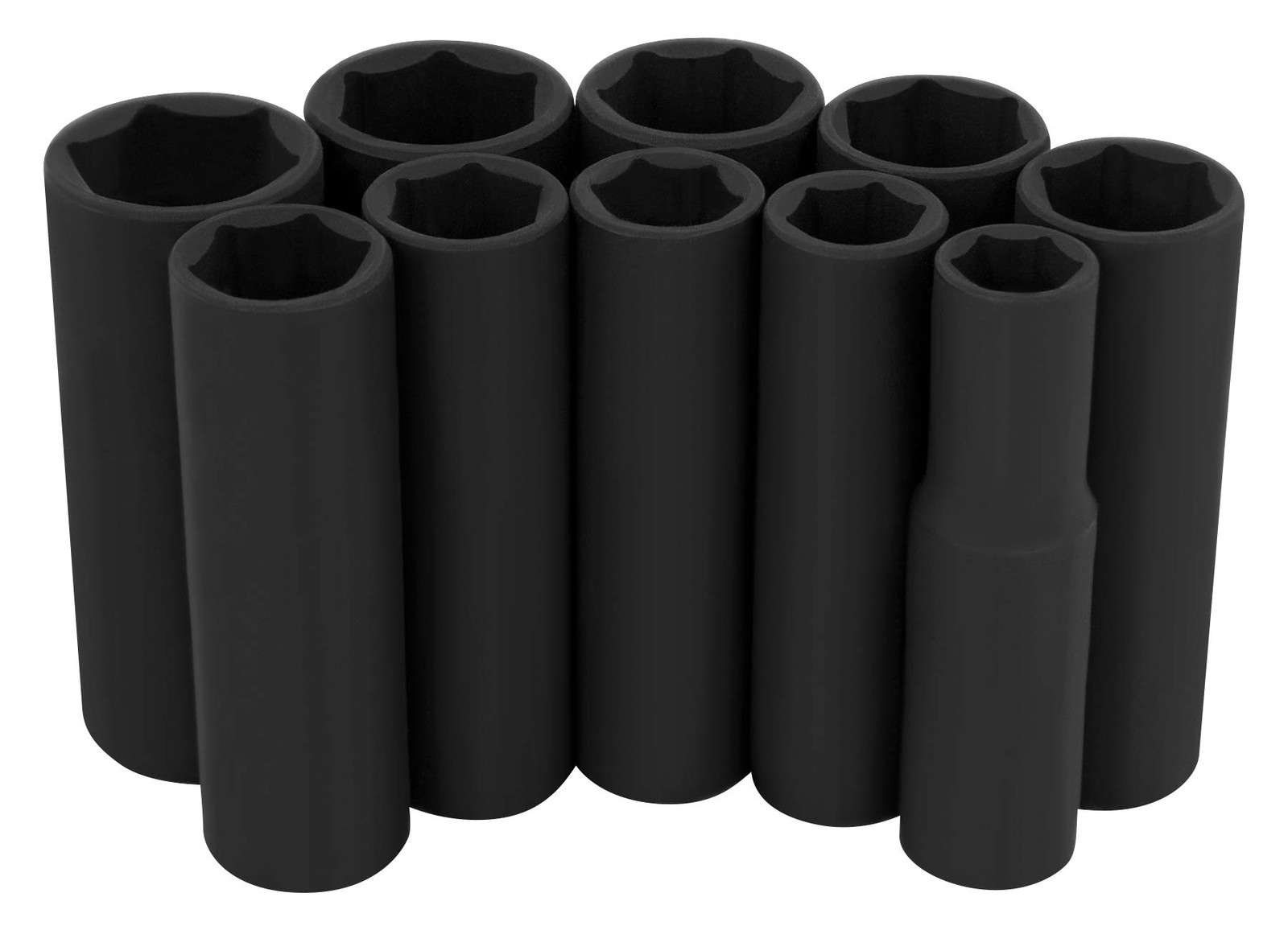 Performance Tool W38401 10-Piece 3/8-Inch Drive Metric Black Laser Etched Deep