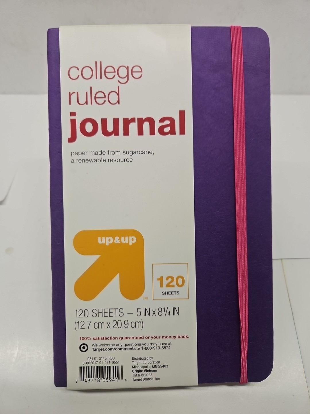 UP & UP COLLEGE RULED JOURNAL PURPLE 120 SHEETS 5 IN X 8.50 IN