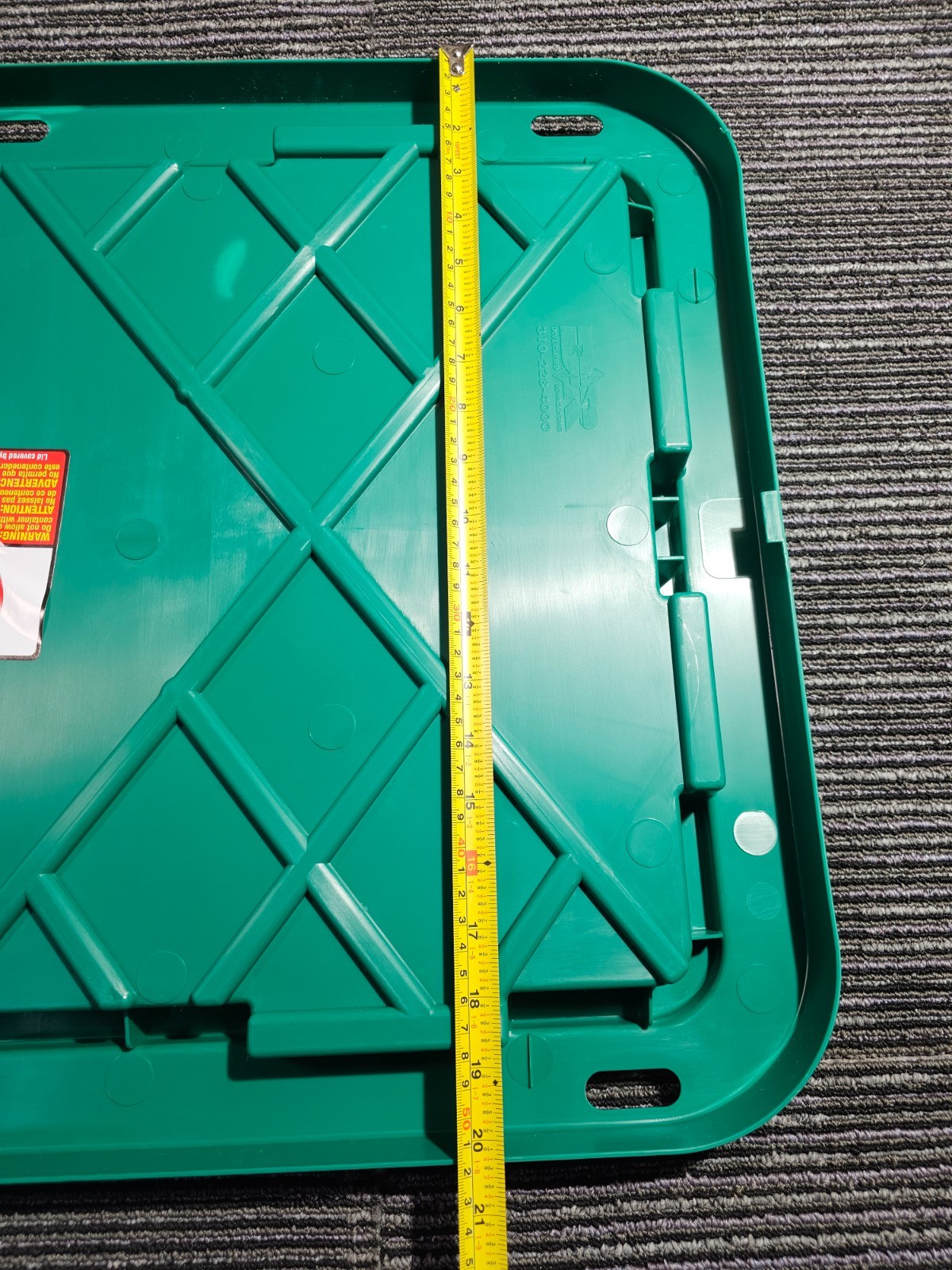 (QTY 2) Greenmade 30-in. x 20-in. Green Snap Lock LID For 27 Gallon Storage Box