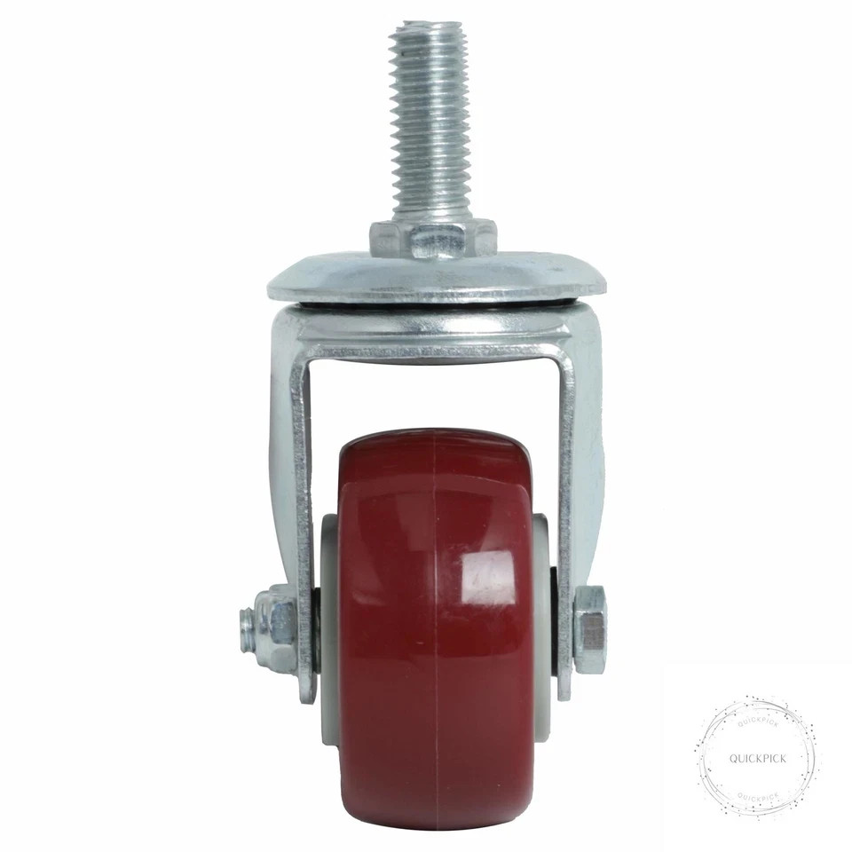 Swivel Caster Wheels 2 Inch Heavy Duty Threaded Stem Casters 3/8″-16×1 Set of 4
