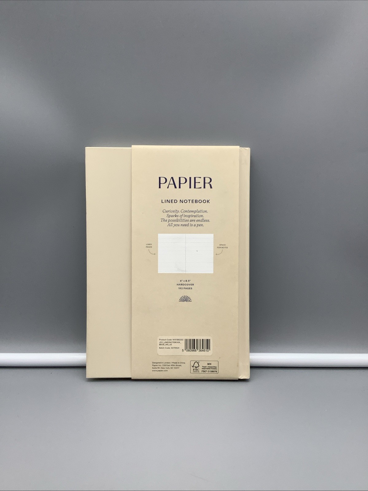 PAPIER – Plain Notebook «Notes & Thoughts» – Hardcover – GOOD Condition