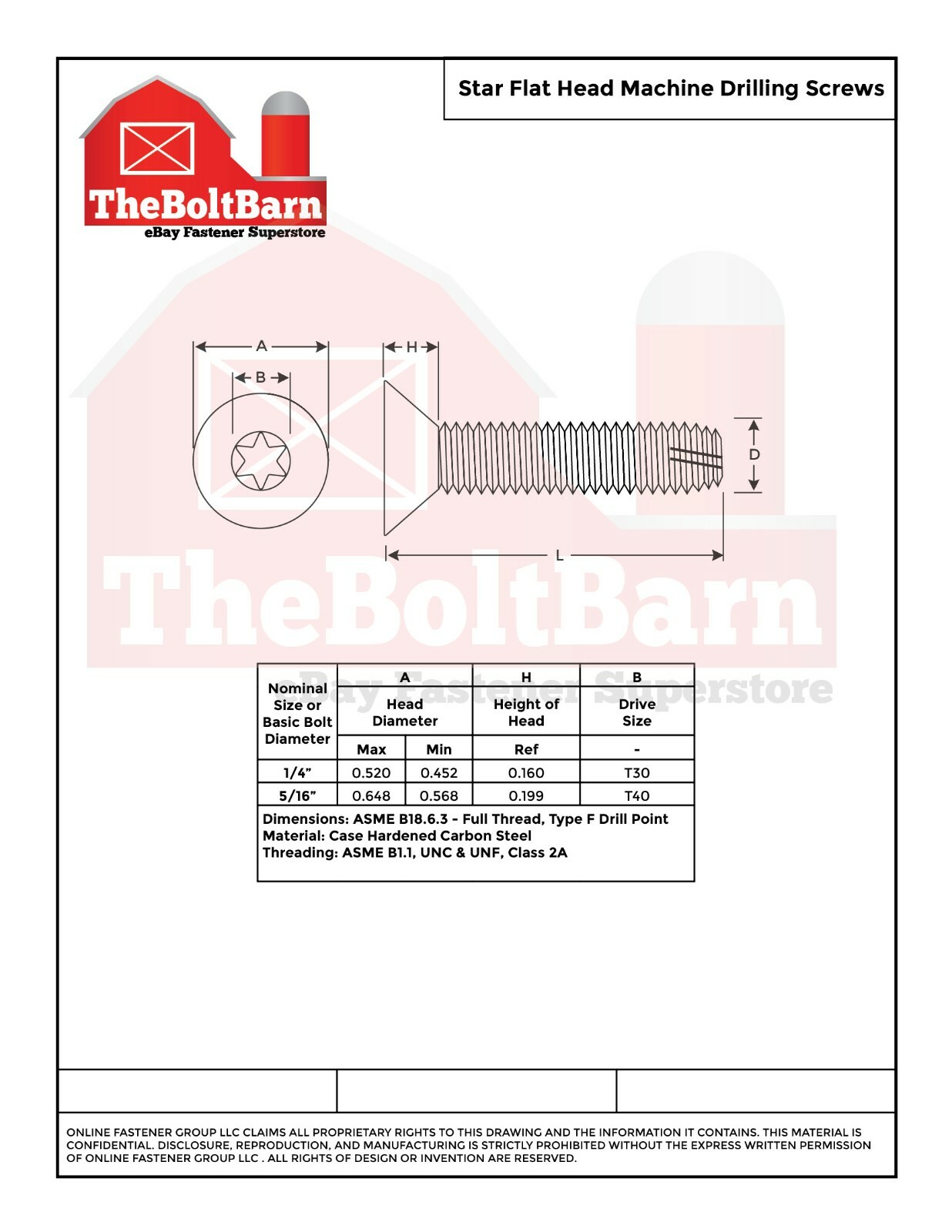 1/4″-20 Trailer Floorboard Type F Deck Tapping Screws T30 (Pick Length & Qty)
