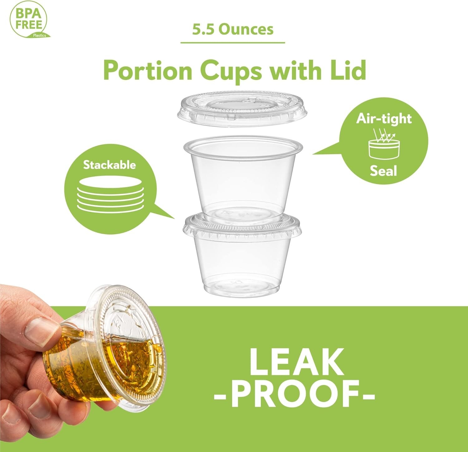 Clear Portion Control Cups for Meal Prep, Souffle, and Craft Use – 100 Count