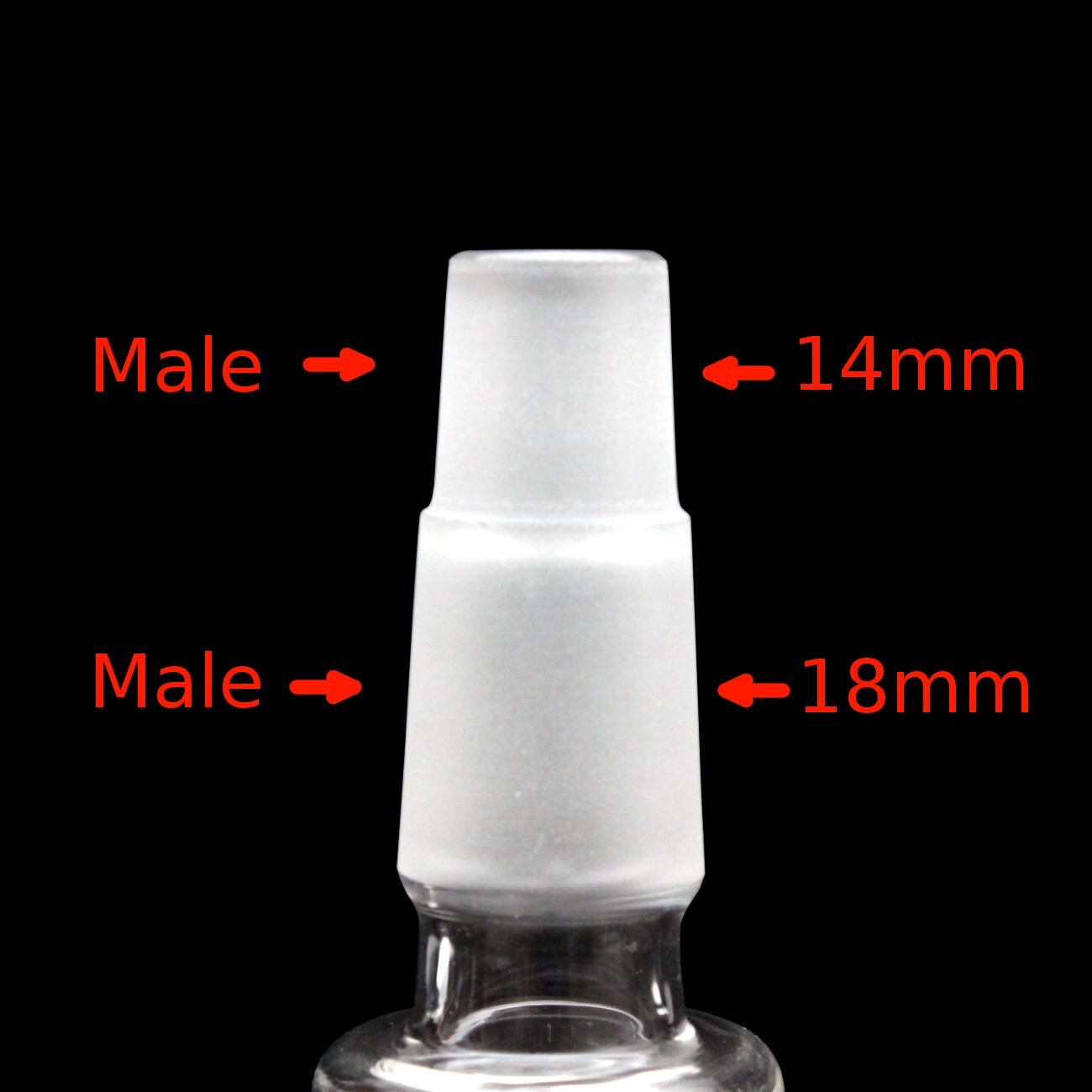 Universal Male Glass Adapter Extender | 18mm and 14mm to 18mm and 14mm