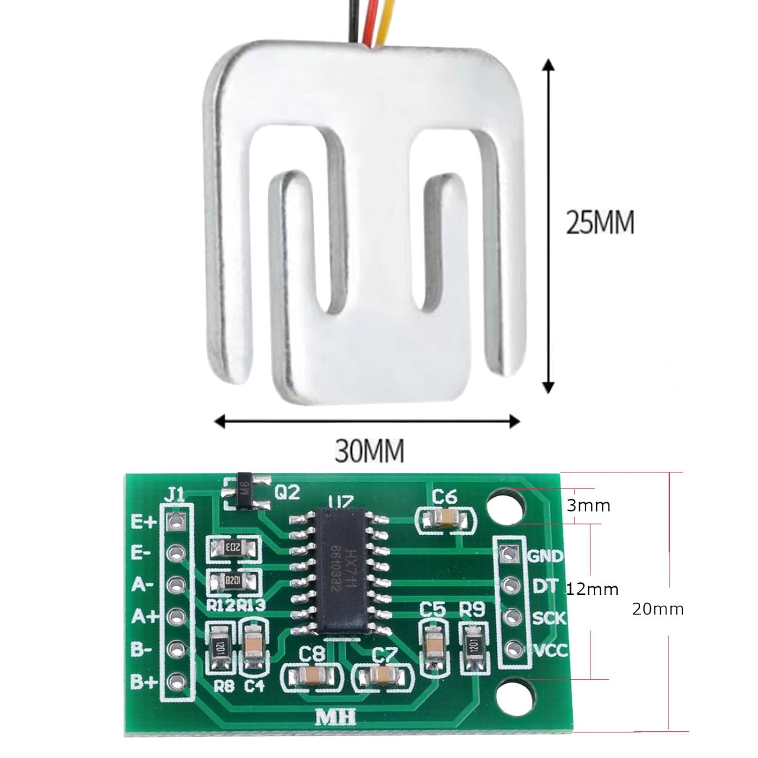 4PCS 50KG Load Cell Weighing Sensor Half-Bridge Strain Gauge Human Body Scale…