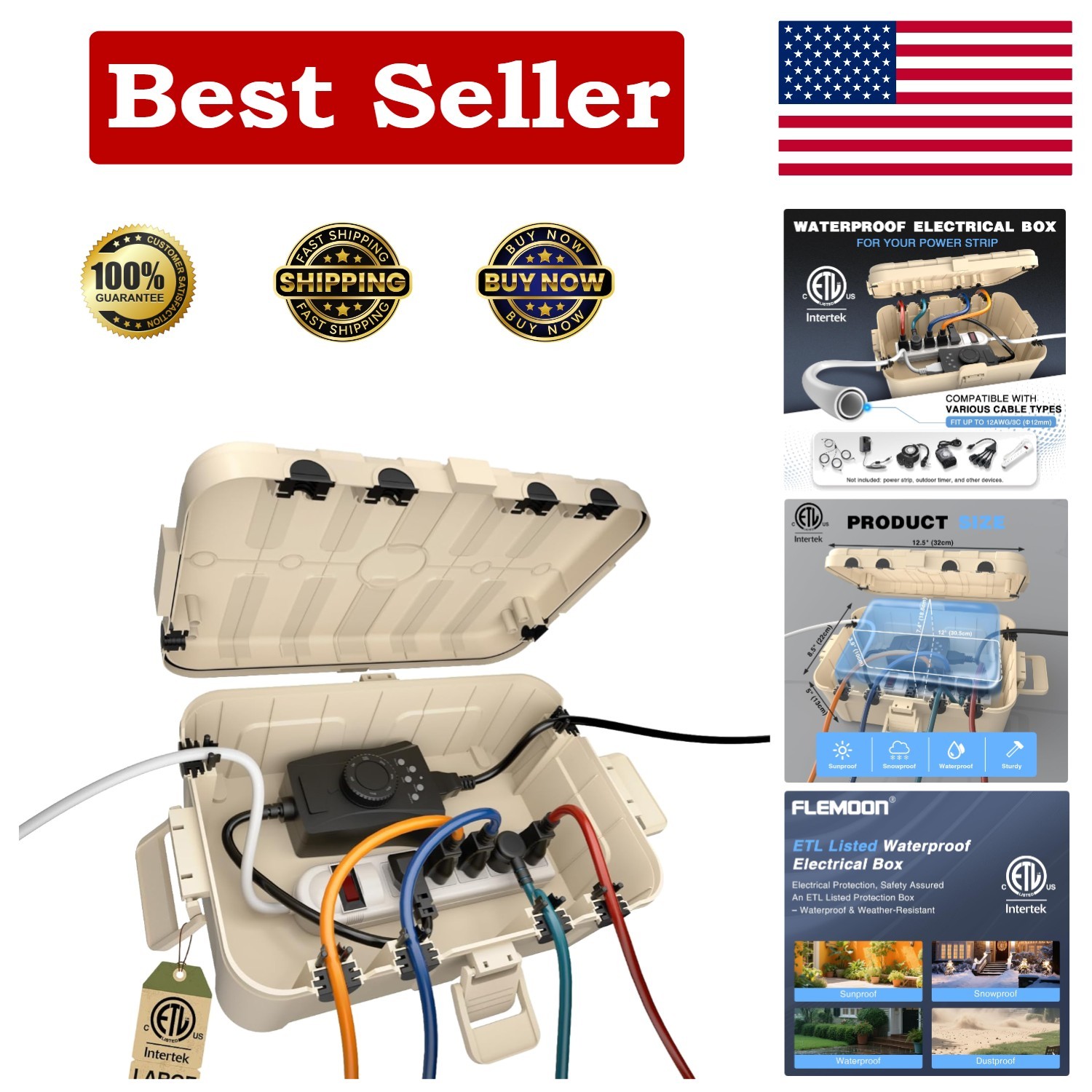 Weatherproof Connection Box for Outdoor Use – Secure Extension Cord Protection