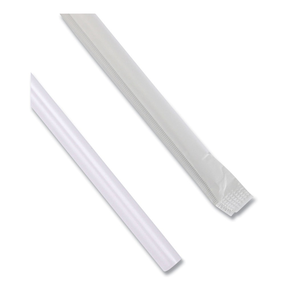 Boardwalk JSTW775CLR 7.75 in. Wrapped Jumbo Straws – Clear (12500/Carton) New