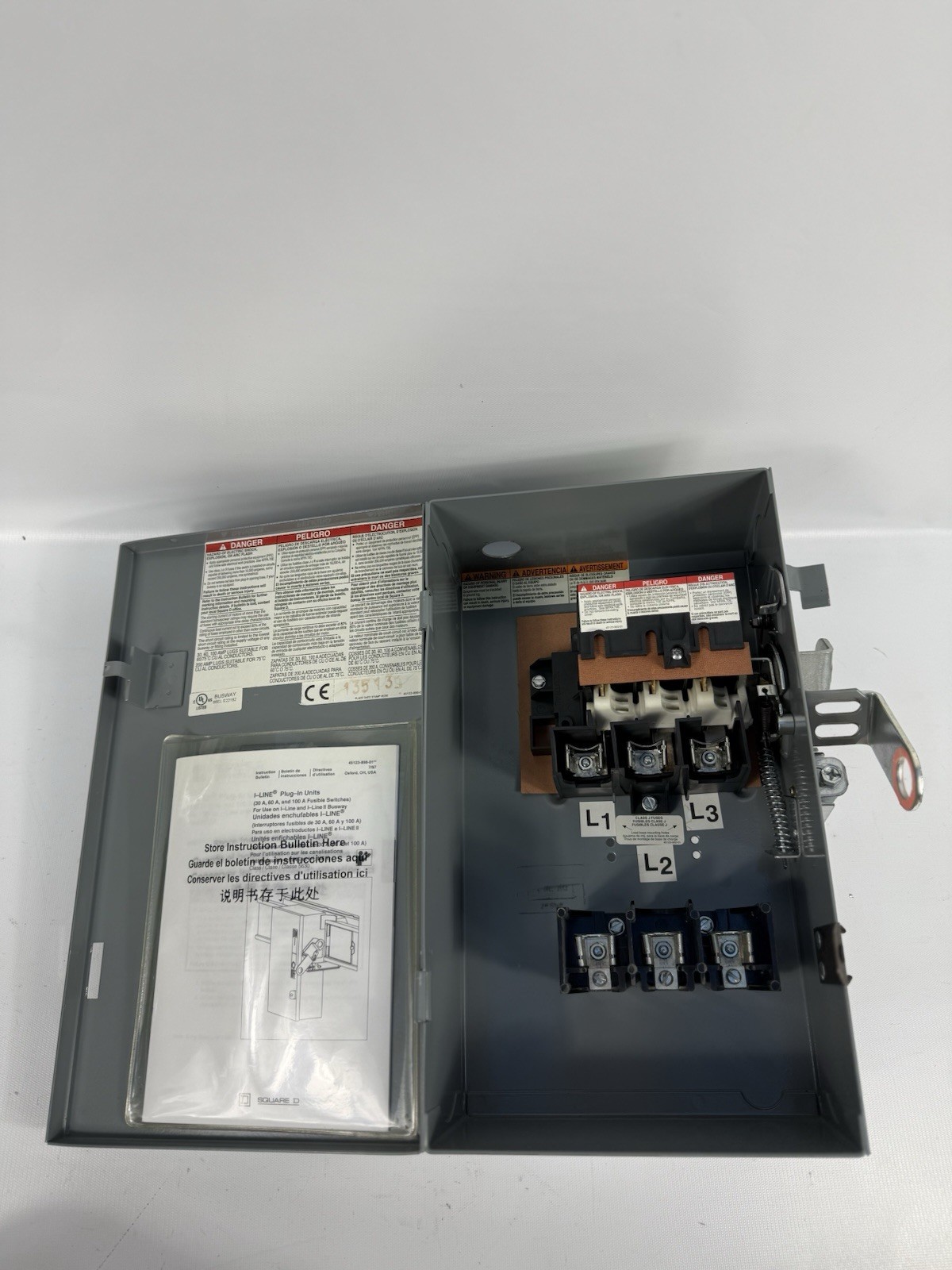 Square D I-Line PQ3603G 30 AMP 600V 3PH Fusible Busway Plug 3W, With ground, 30A