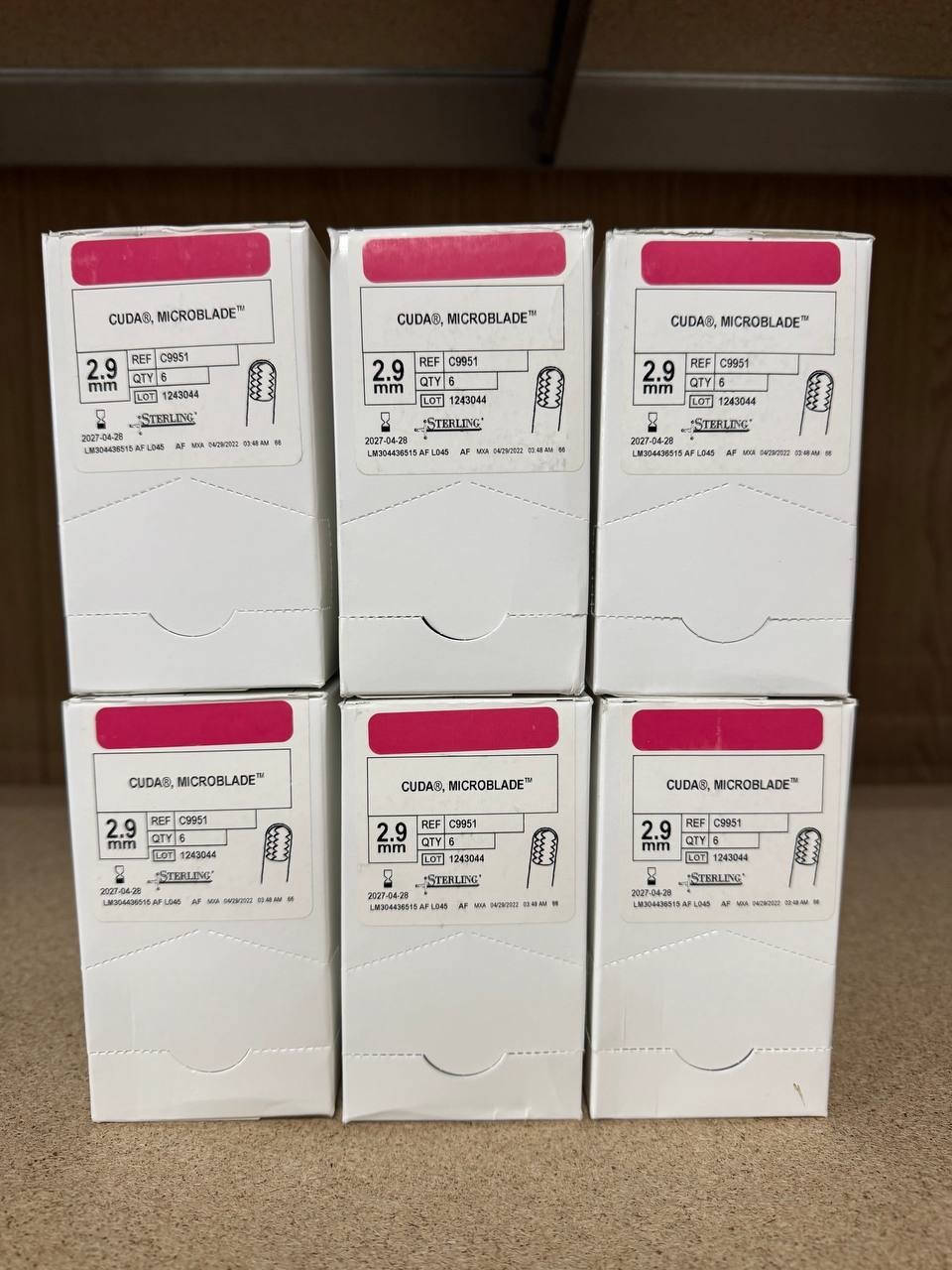 Box of 6 ConMed Linvatec C9951 2.9 mm CUDA Microblade IN DATE 2027-04-28