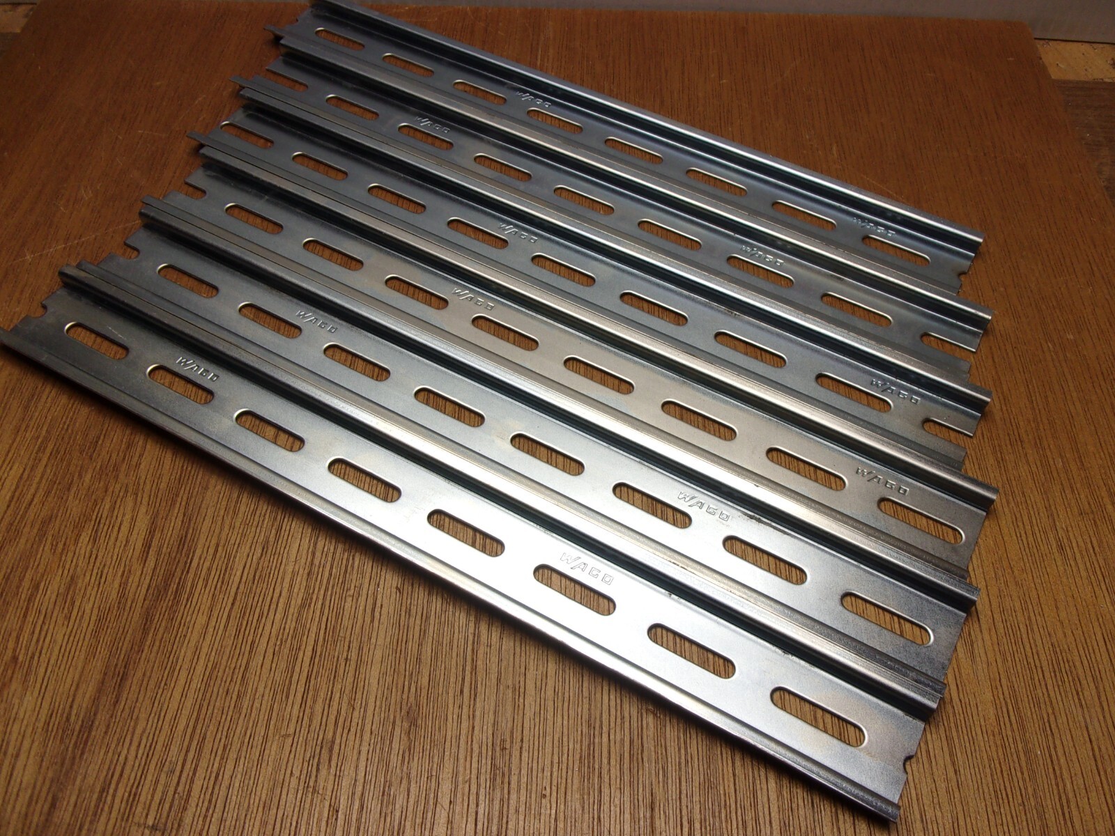 (Qty.6) Wago 12″ DIN Mounting Slotted Carrier Rail 35 X 7.5 MM Zinc Plated Steel