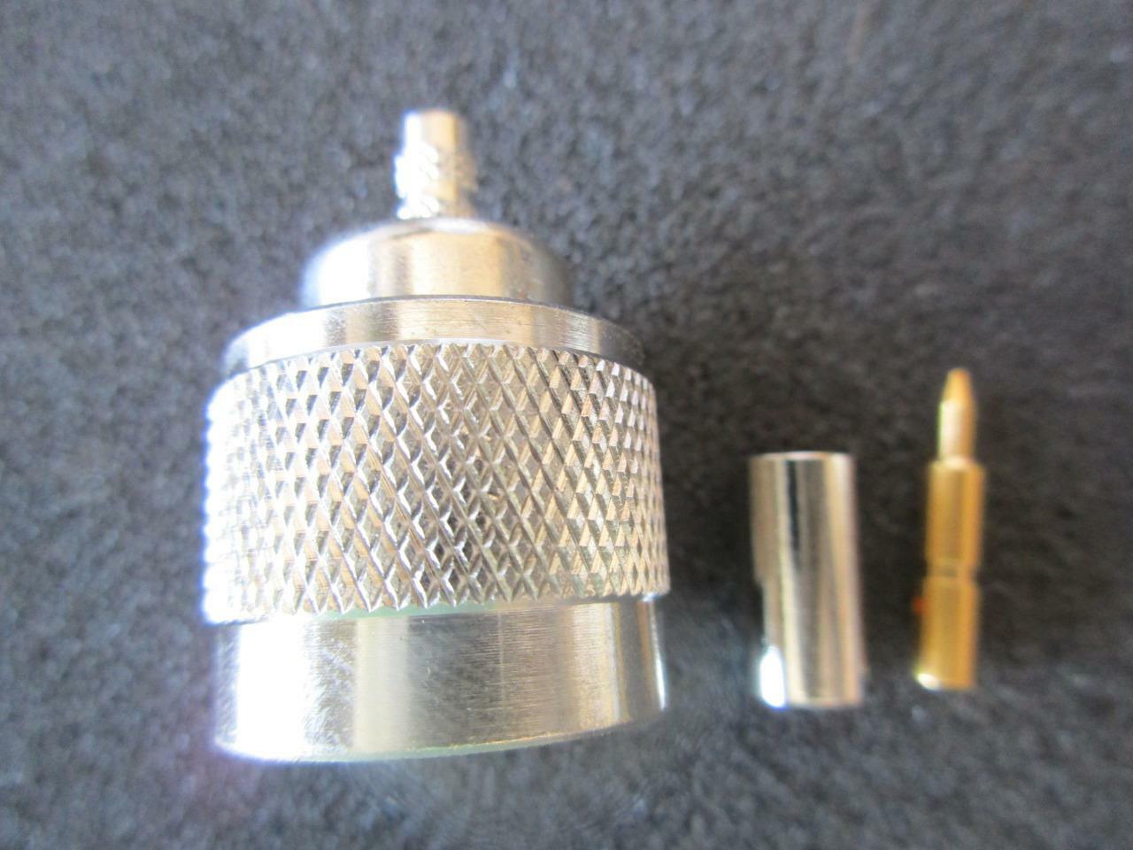 (2 or 5 Lot) Amphenol Connector 82-5375RFX N Mil Clamp Male Plug 50Ω RG58,141