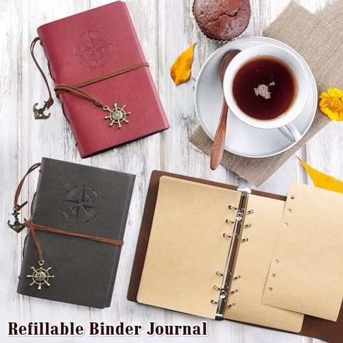 Leather Writing Journal Notebook, MALEDEN Classic Spiral Bound Notebook