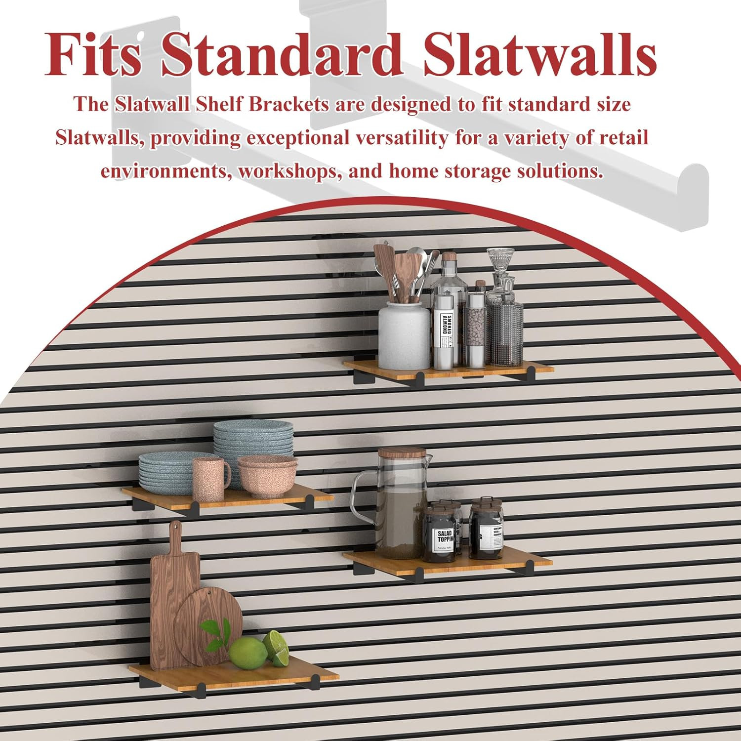 12 Inch Black Slatwall Shelf Bracket, 12 Pcs Metal Slat Wall Shelves Accessories