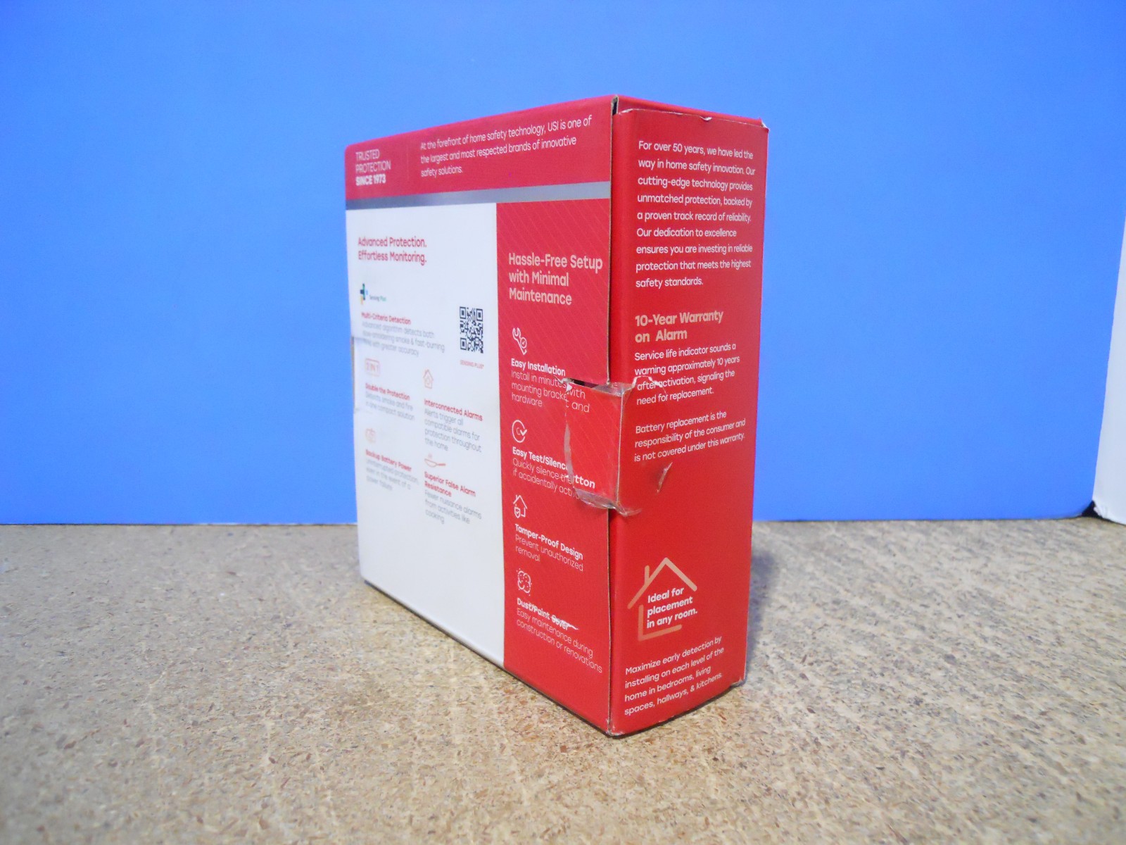 Universal Security 2 In 1 Smoke & Fire Alarm Sensing + Hardwired Battery Backup