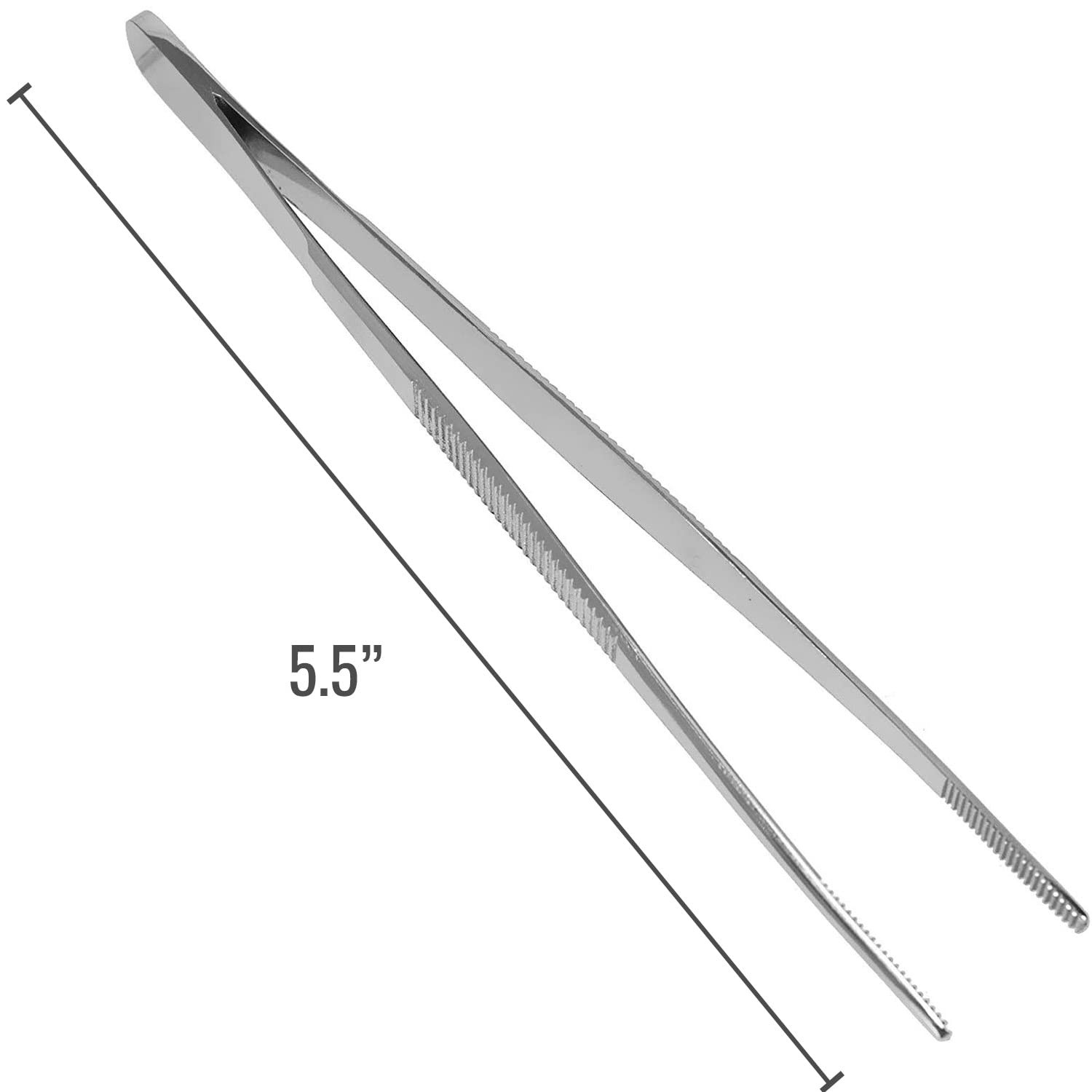 MABIS Stainless Steel Dressing Forceps, 5.5 Inch (Pack of 1), Silver