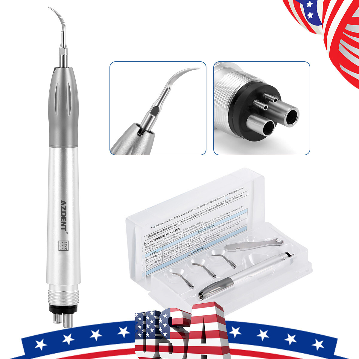 AZDENT Dental Hygiene Prophy Handpiece /Ultrasonic Air Scaler Handpiece 2/4Hole