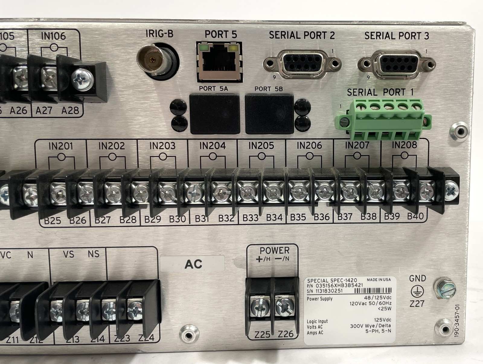 Schweitzer Engineering SEL-351S Protection System 0351S6XHB3B5421