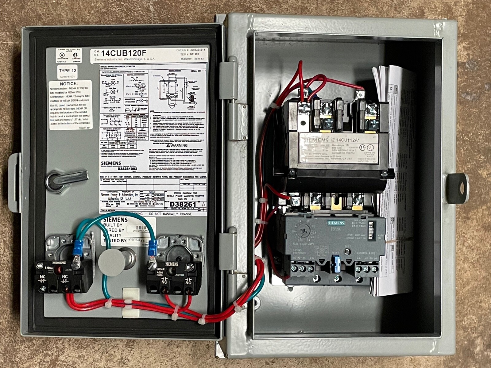 Siemens 14CUB120F Starter Size 0 14CU†12A*
