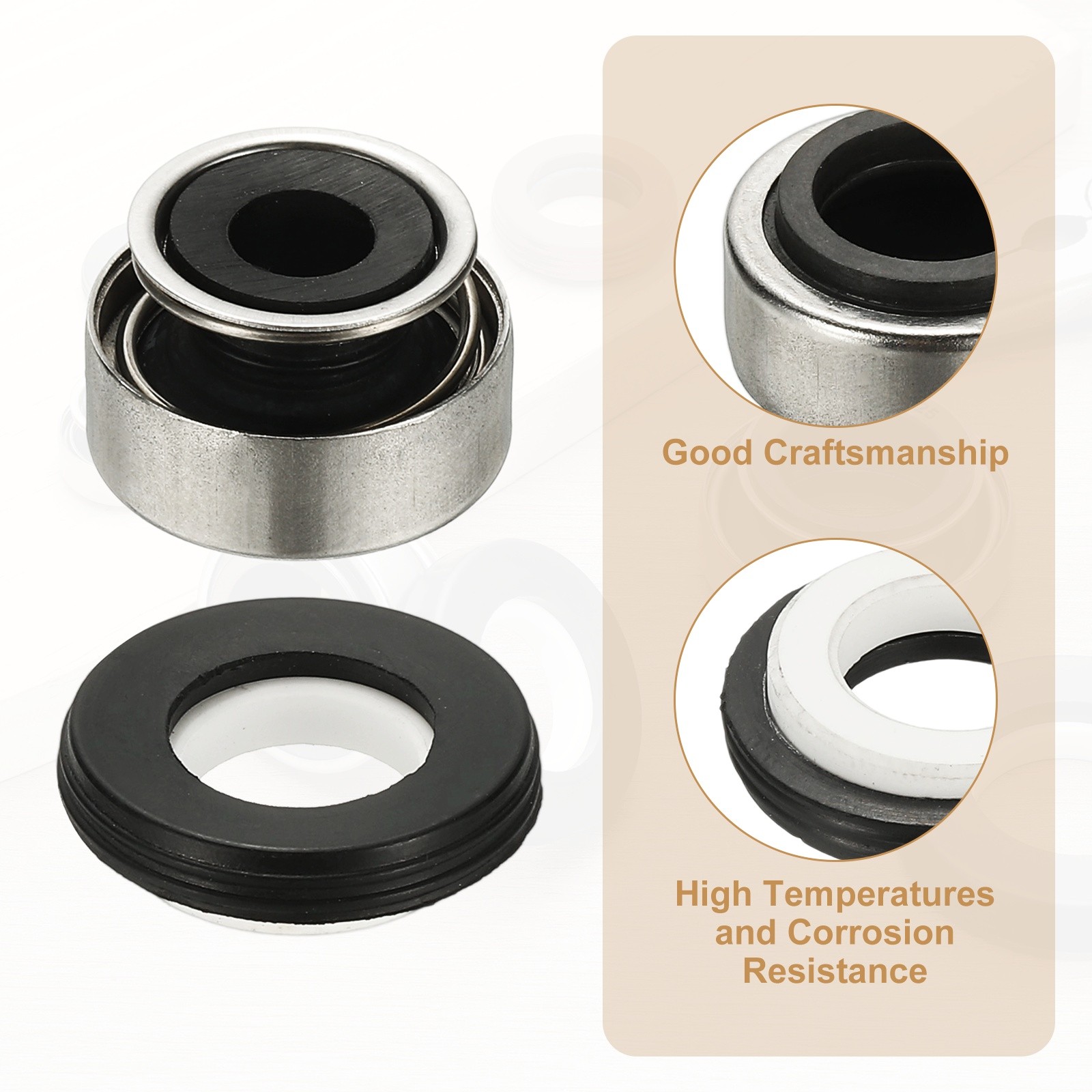 Mechanical Seal Kit 8mm / 0.3 Inch Gas Water Pump Replacement