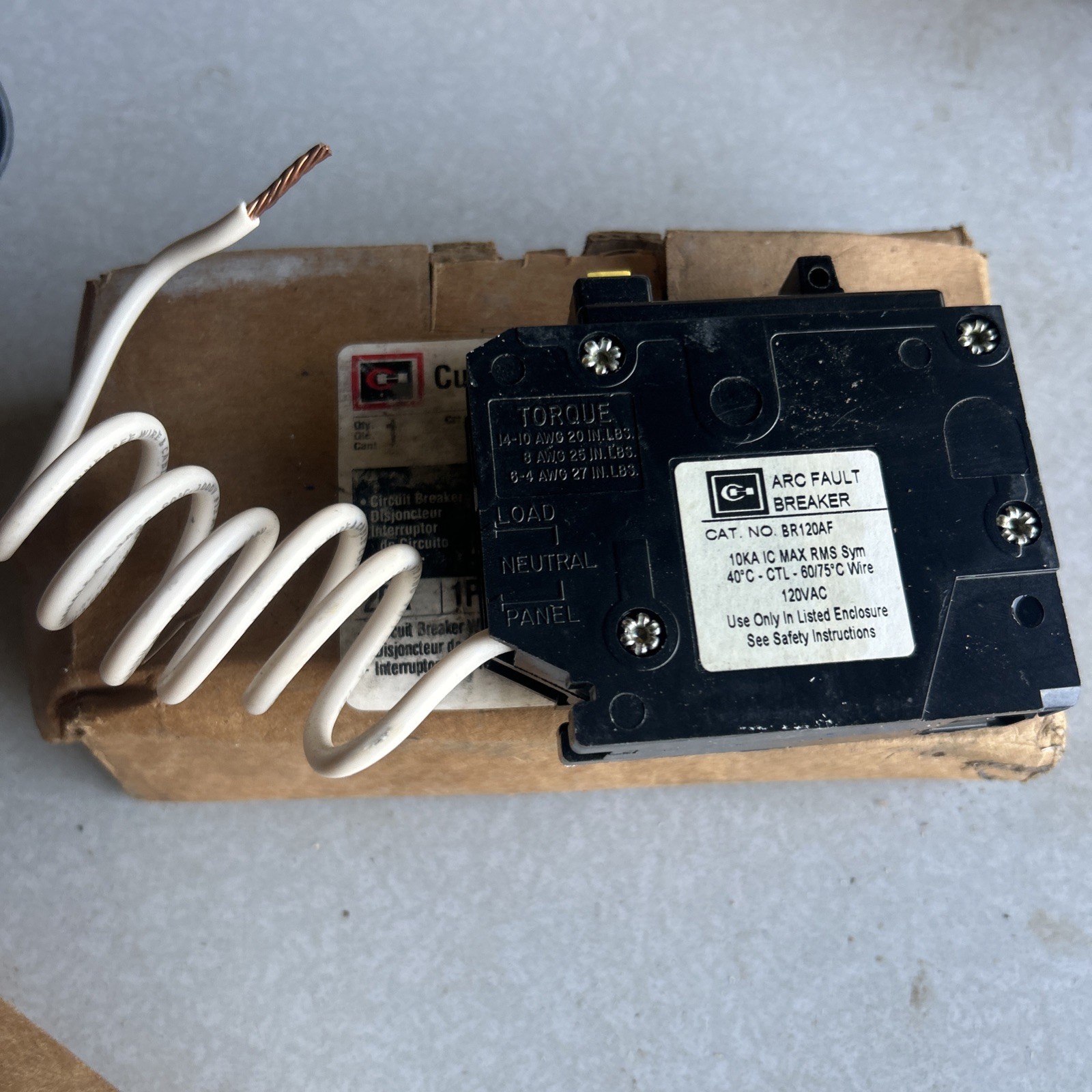 2 NIB Cutler Hammer BR120AF Circuit Breakers 20A 1P 120V