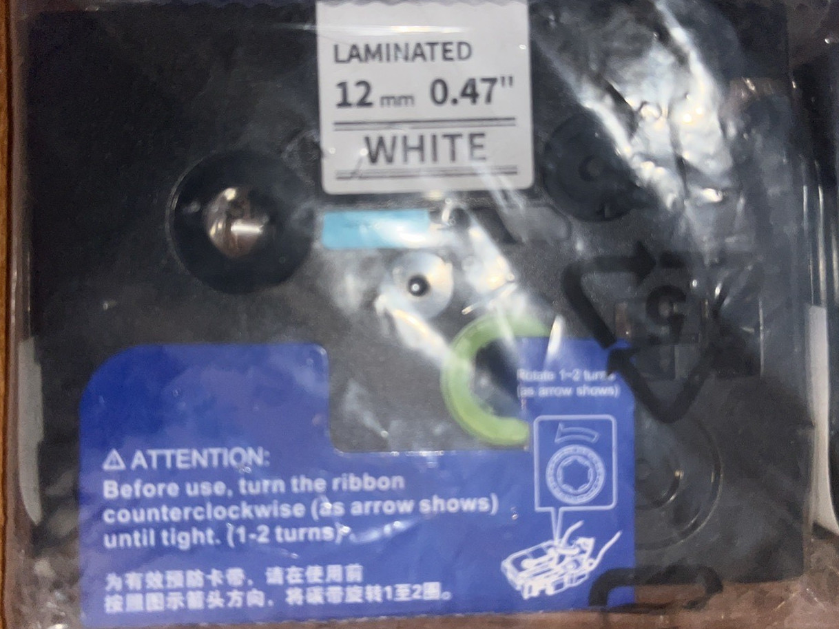 6 Pack Labelife White Laminated Label Tape 12mm x .47″ for Brother P Touch D600
