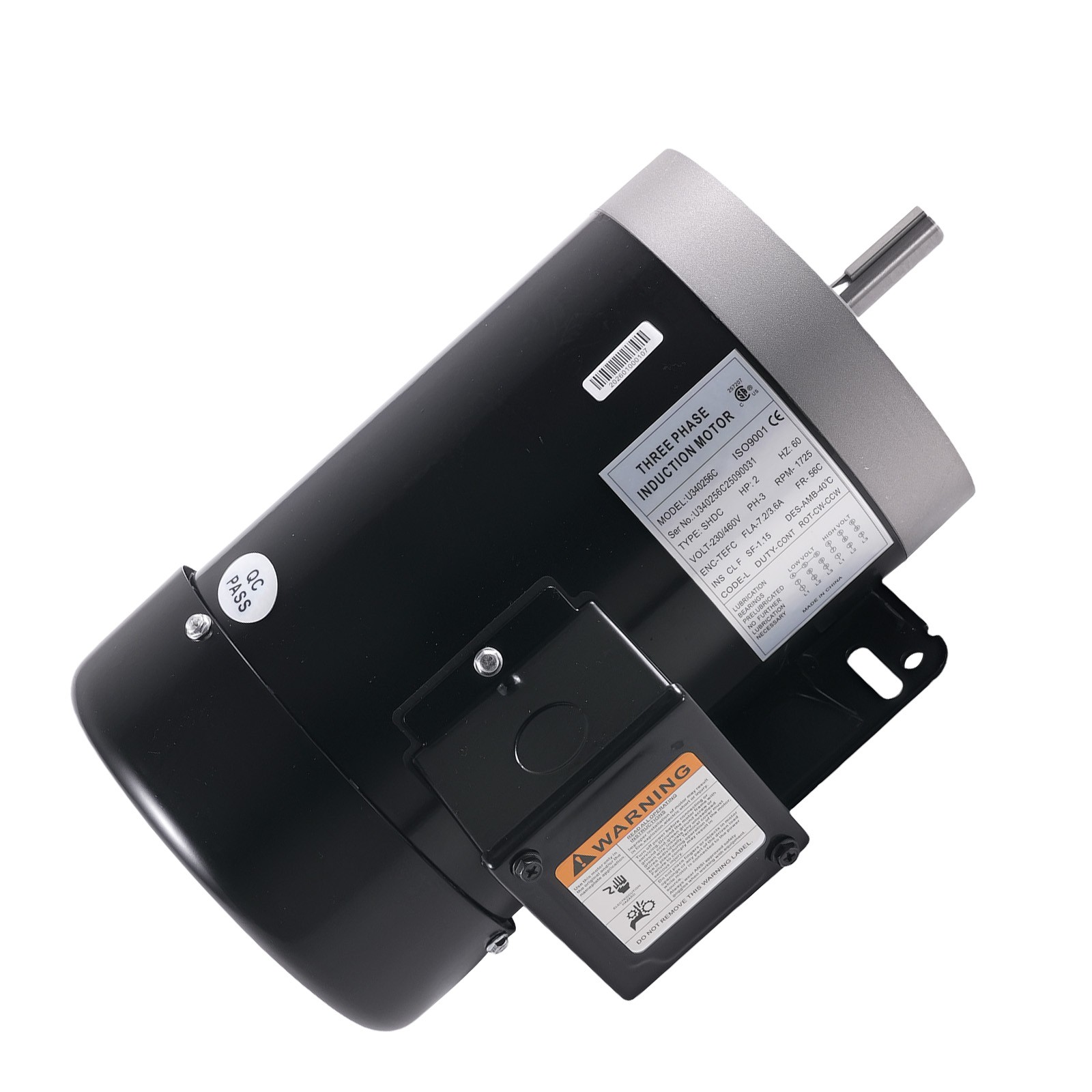 2HP 3 Phase Electric Motor, 230/460V 3 Phase AC Electric Motor 1800RPM 56C Frame