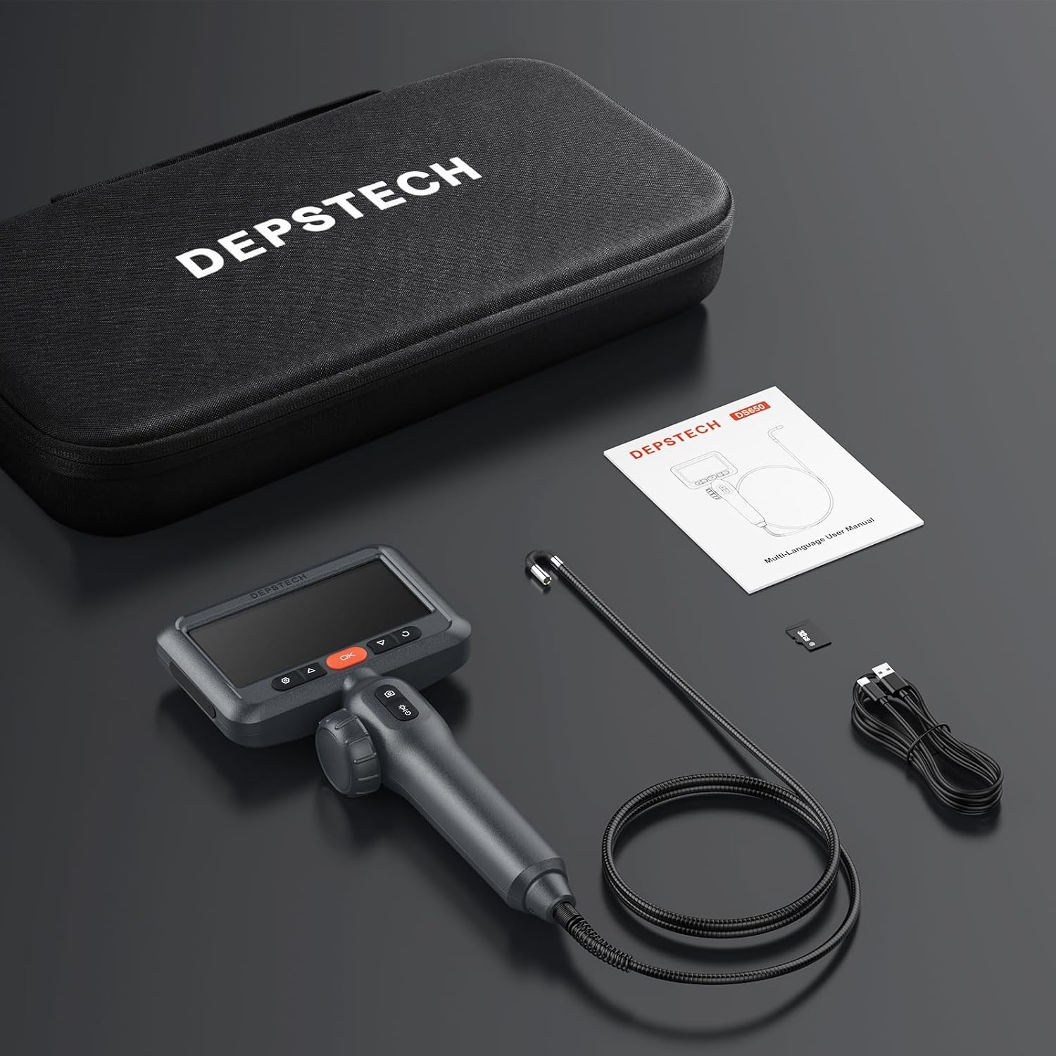 210° Articulating Borescope with 0.24in Ultra-Slim Camera – 5ft Pipe Inspection