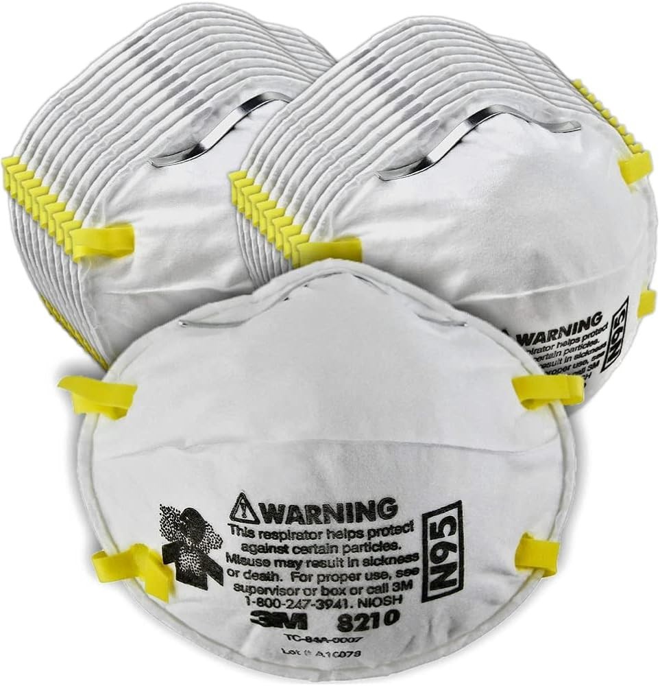 3M 8210 N95 Particulate Respirator NIOSH Approved Face Masks Box of 20 S4 3 pack