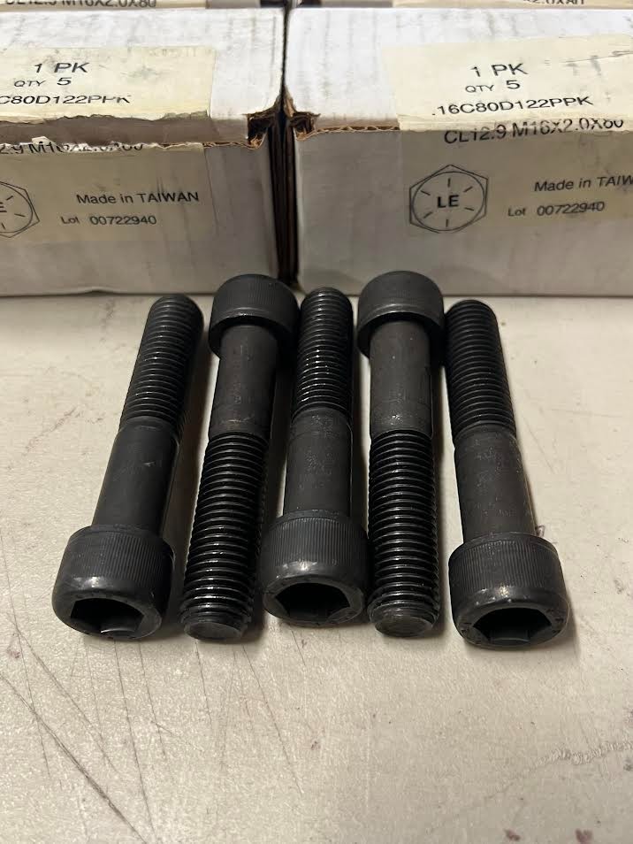 Lot of 20 CL12.9 M16X2.0X80 Socket Head Screws 3 in. Grade 8 Partially Threaded