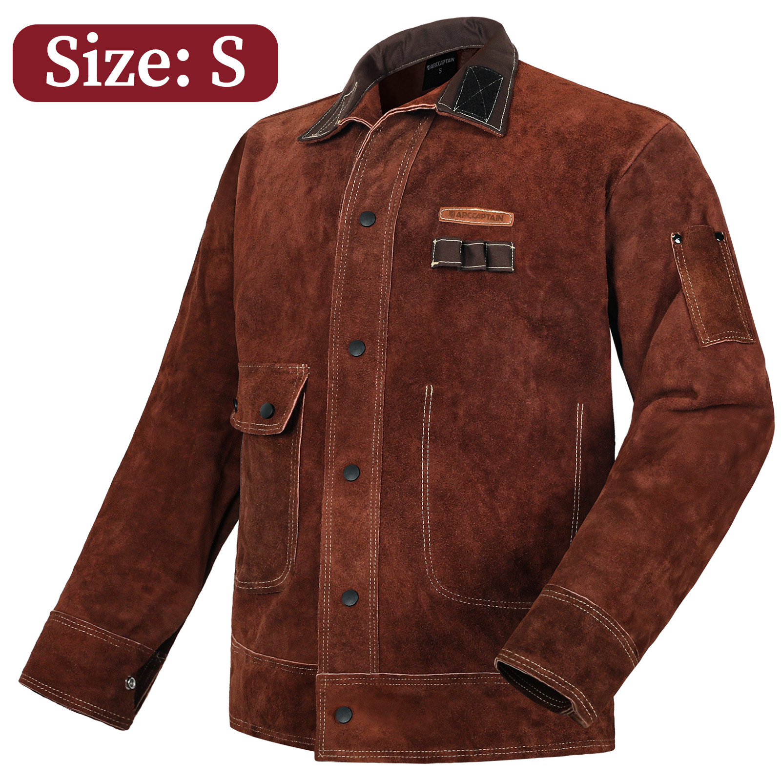 ARCCAPTAIN Leather Welding Jacket Heavy Duty Welder Jackets S/M/L/XL/XXL Size