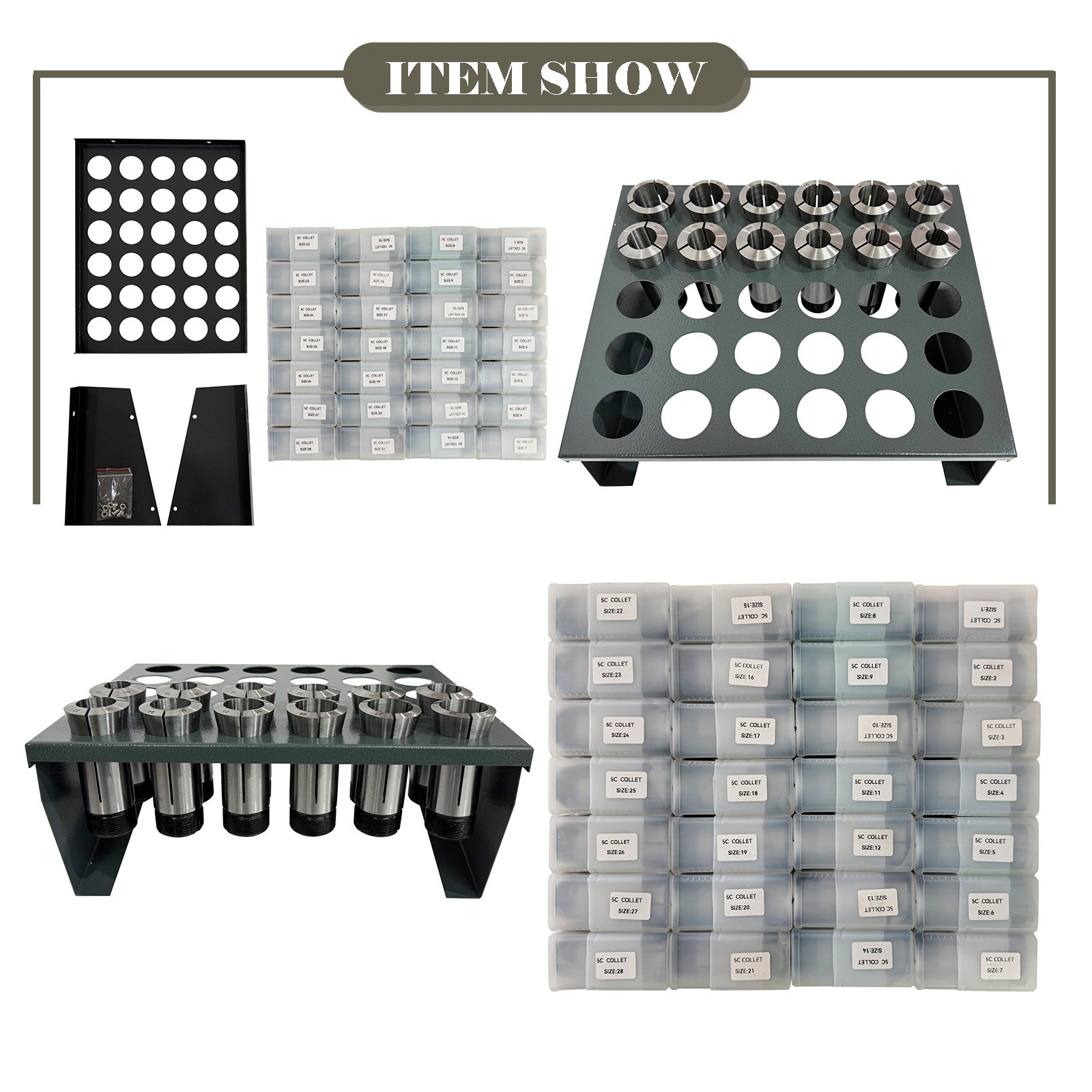 28PCS/Set Metric 5C Collet Grinding&Milling Machine Spring Cylinder Clamp