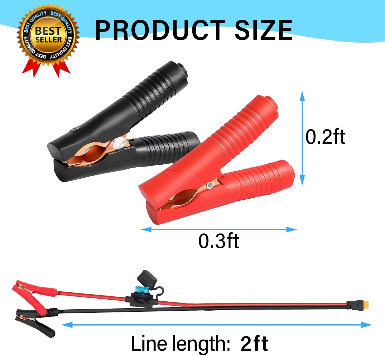 10AWG XT60 to Alligator Clips,Xt60 to Battery Alligator Clip Cable with Quick Re